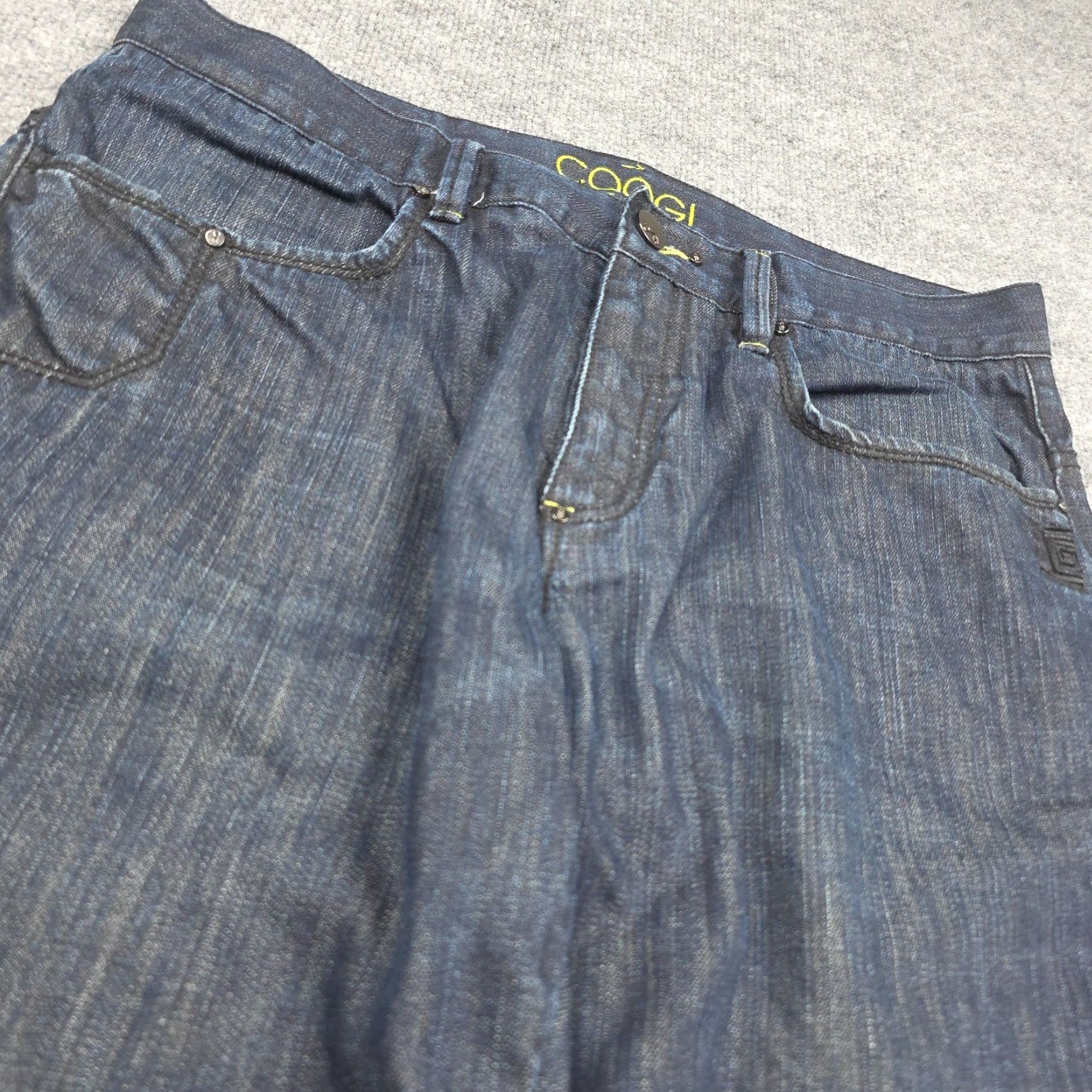 Coogi VINTAGE COOGI Jeans Baggy Wide Leg Men's 36 x 34 Dark Wash Y2K Hip Hop Leather Cotton Denim Logo Embroidered Pockets Mens Size US 36 / EU 52 - 3 Thumbnail