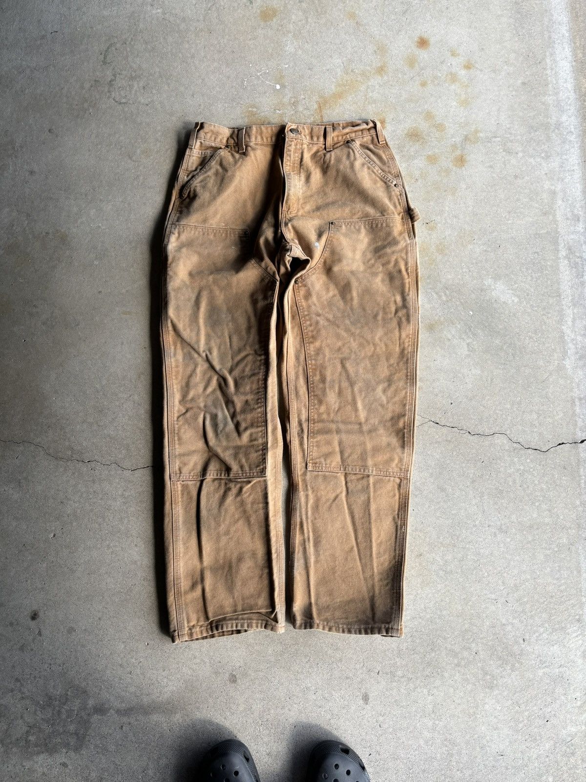 Carhartt Vintage Carhartt Tan Beige Double Knee Wide Leg Workwear Size US 36 / EU 52 - 1 Thumbnail