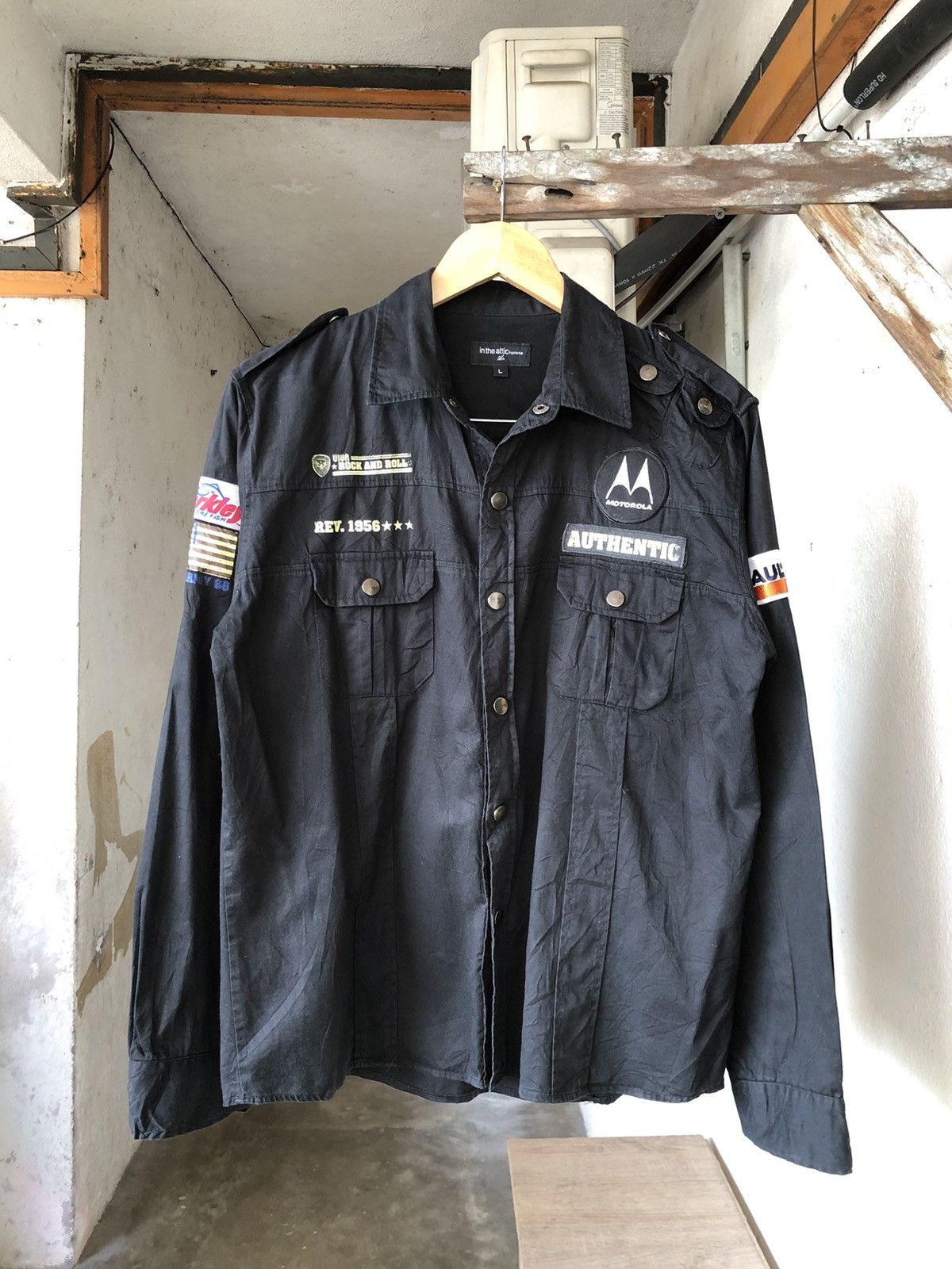 If Six Was Nine Rare❗️In The Attic Homme Punk Multi Patches Shirt Size US L / EU 52-54 / 3 - 18 Thumbnail