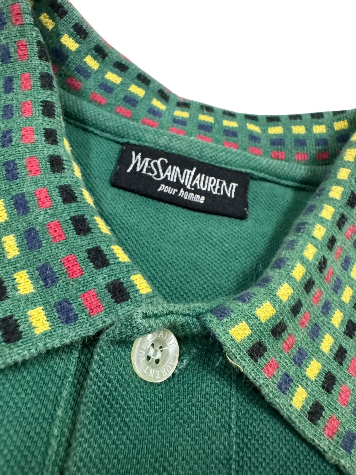 Vintage Vtg🔥90’s YvesSaintLaurent Ysl Embroidery Pocket Polo Tee Size US L / EU 52-54 / 3 - 11 Thumbnail