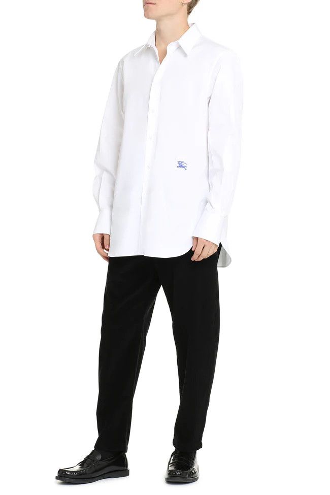 Burberry o1y0426 Solid Color Shirt in White Size US L / EU 52-54 / 3 - 3 Thumbnail