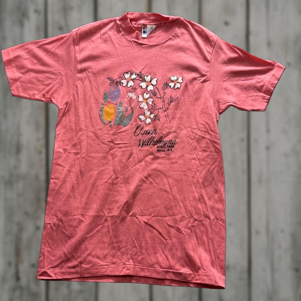 Hanes VINTAGE Hanes Shirt Mens M Pink Queen Wilhelmina State Park Graphic Tee USA Size US M / EU 48-50 / 2 - 1 Thumbnail