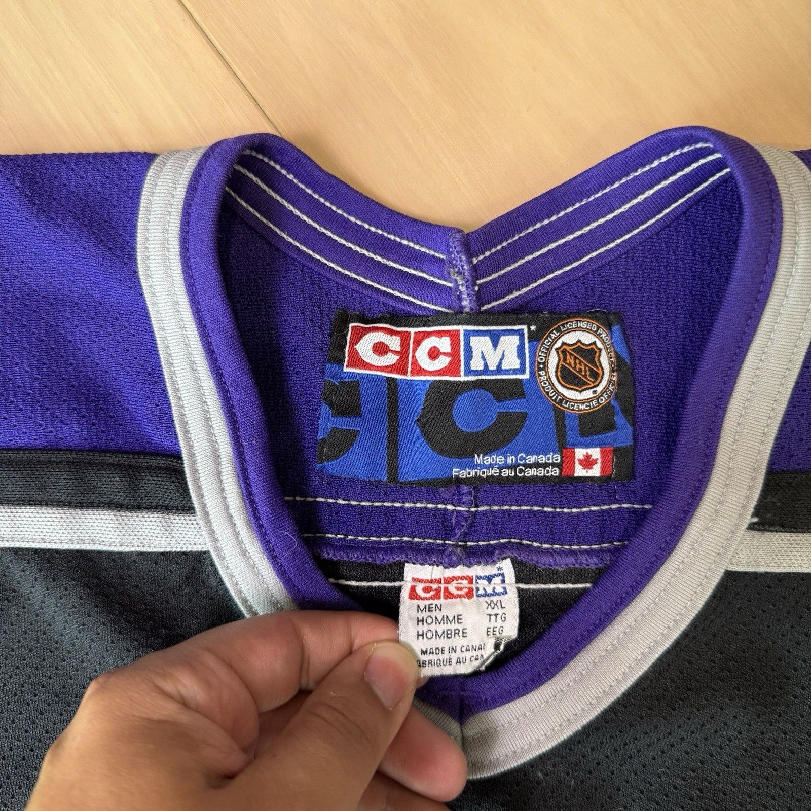 Ccm Vintage Los Angeles Kings Jersey 2XL Black Purple 90s CCM Size US XXL / EU 58 / 5 - 8 Thumbnail