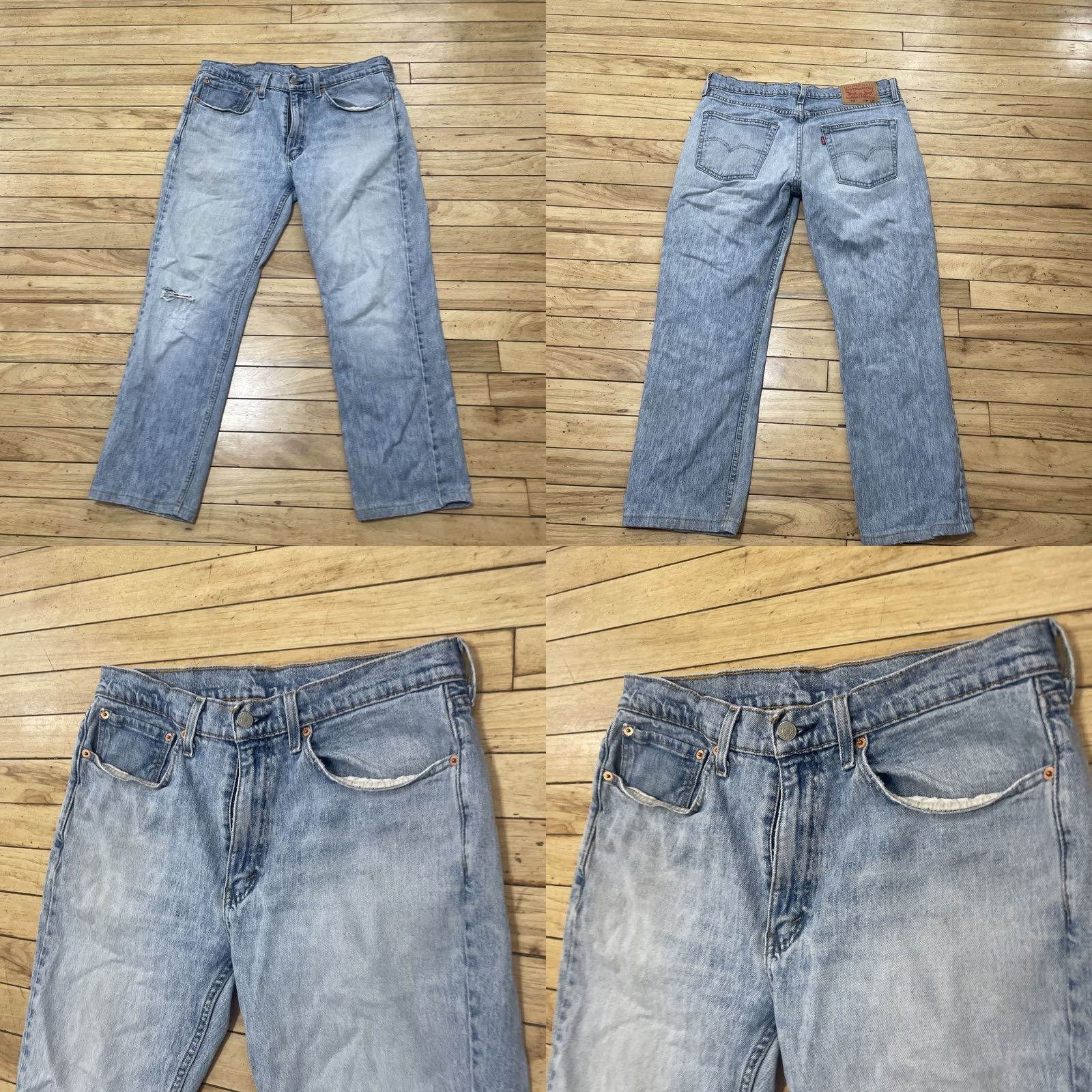 Levi's Levi's Jeans 514 Jeans Men 34x30 26" Light Blue Distressed Slim School Sk8 Denim Size US 34 / EU 50 - 9 Thumbnail