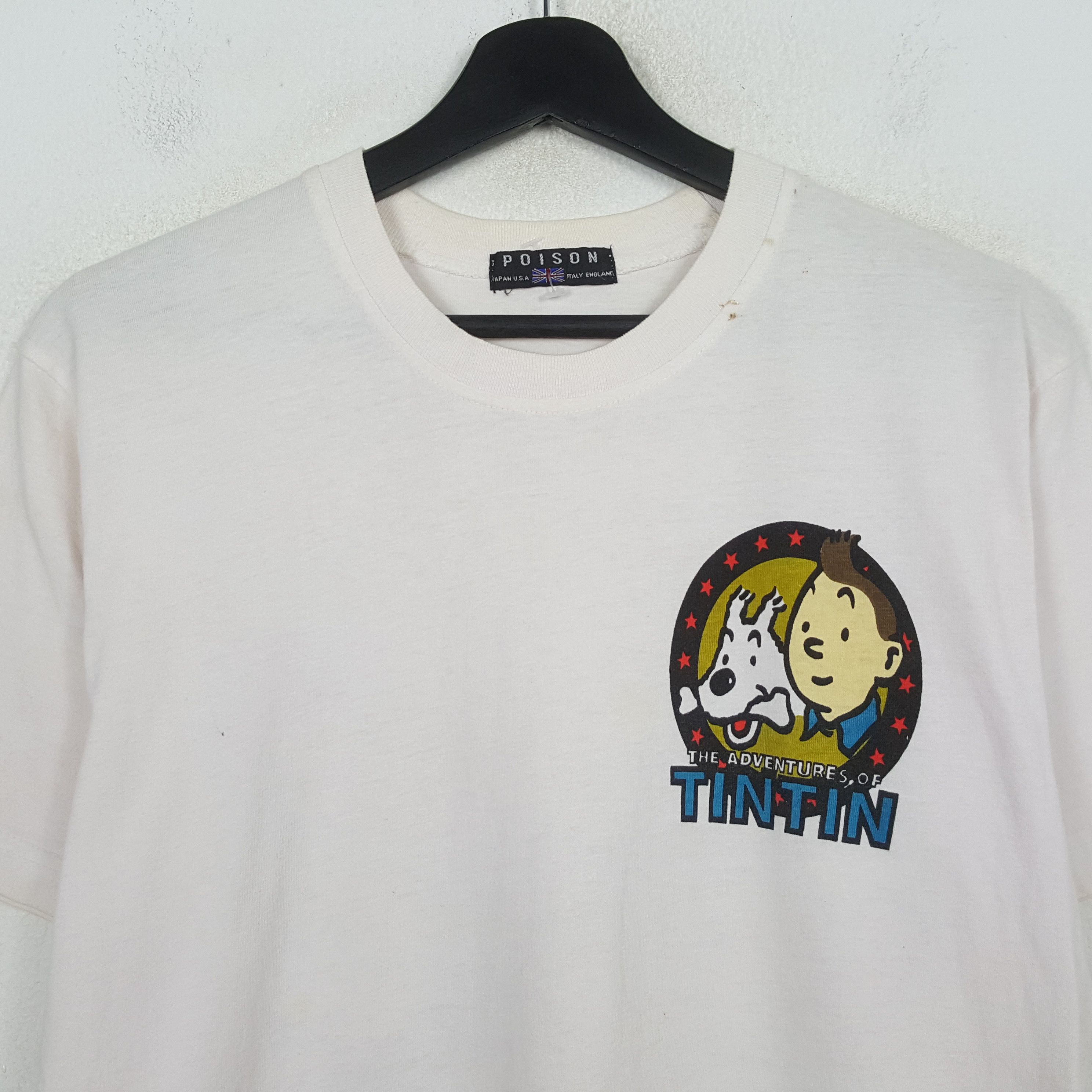 Vintage Adventure Of Tintin The Lotus Blue Tshirt C299N47 Size US M / EU 48-50 / 2 - 4 Thumbnail