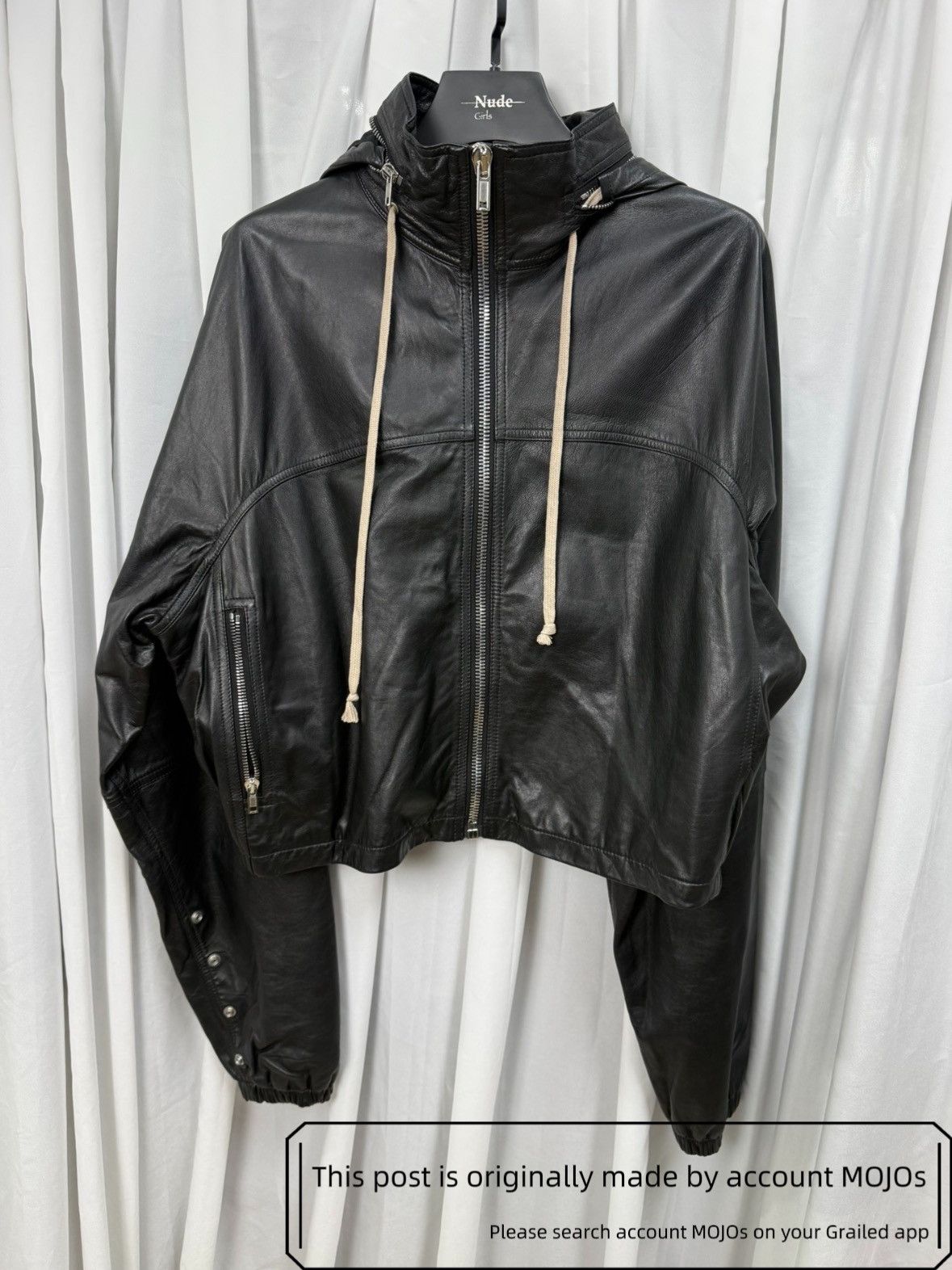 Rick Owens Sz 40 Rick Owens M65 Leather OS Hoodie Jacket mojos2149 Size US L / EU 52-54 / 3 - 8 Thumbnail