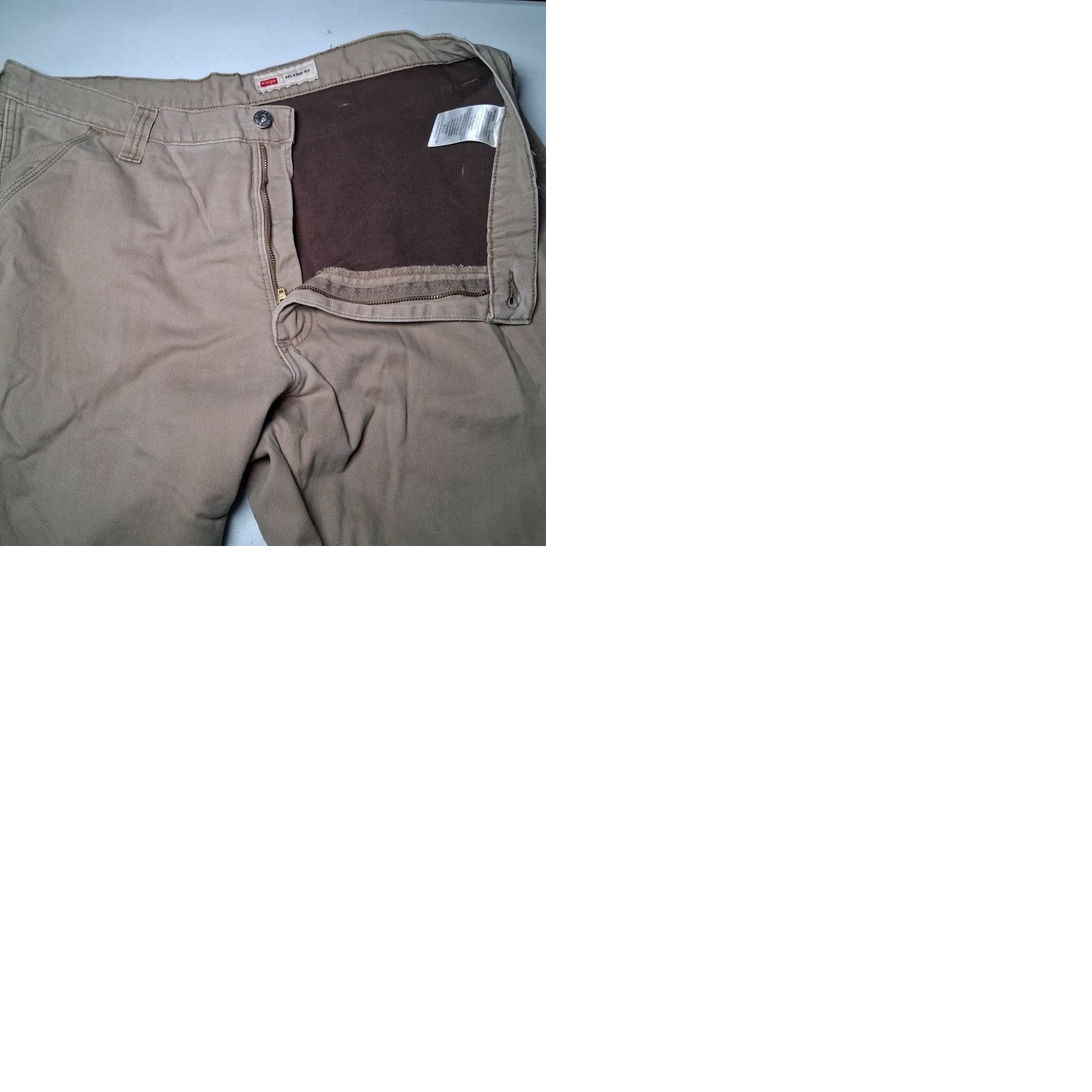 Wrangler Wrangler Cargo Pants Men 36x31 Beige Fleece Lined Twill Workwear Size US 36 / EU 52 - 11 Thumbnail