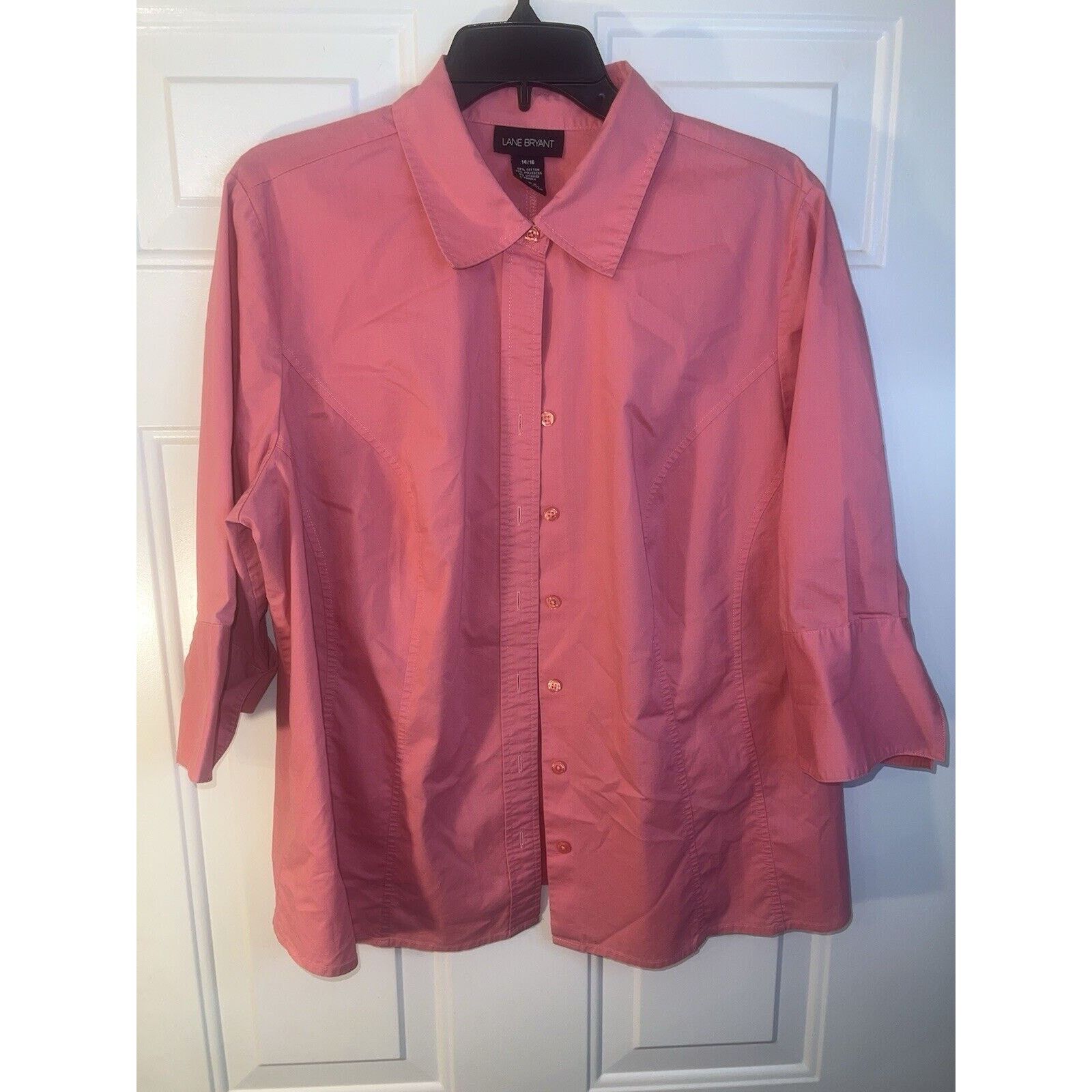 & Other Stories Lane Bryant Blouse Button Down Shirt Women's 14/16 Pink Size XL / US 12-14 / IT 48-50 - 1 Thumbnail