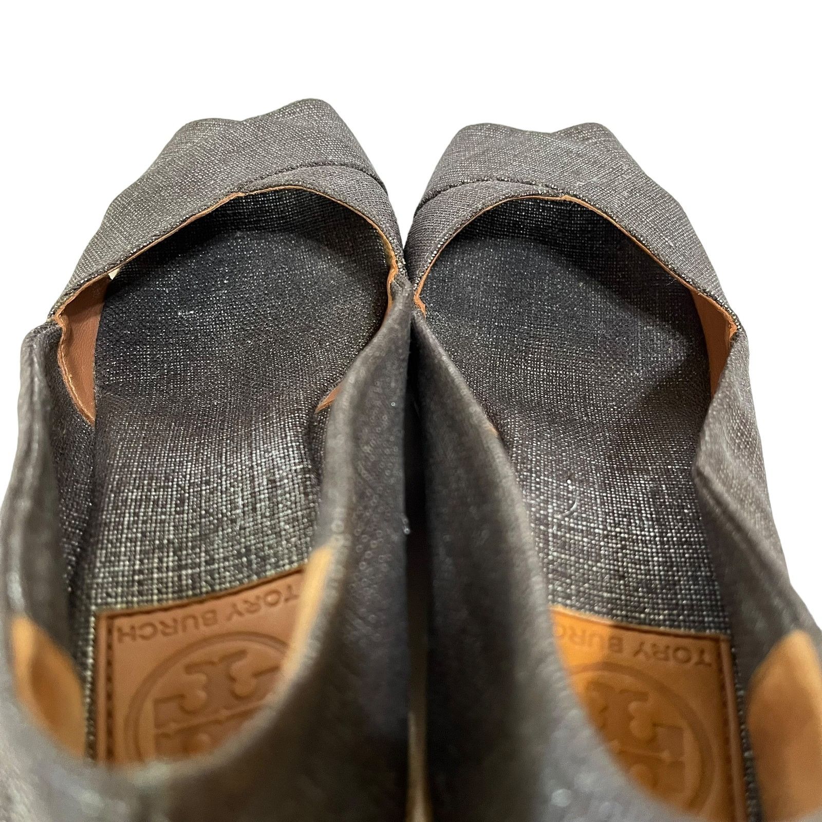 Tory Burch Tory Burch Filipa Pewter Linen Espadrille Wedges Heels Size US 9.5 / IT 39.5 - 9 Thumbnail
