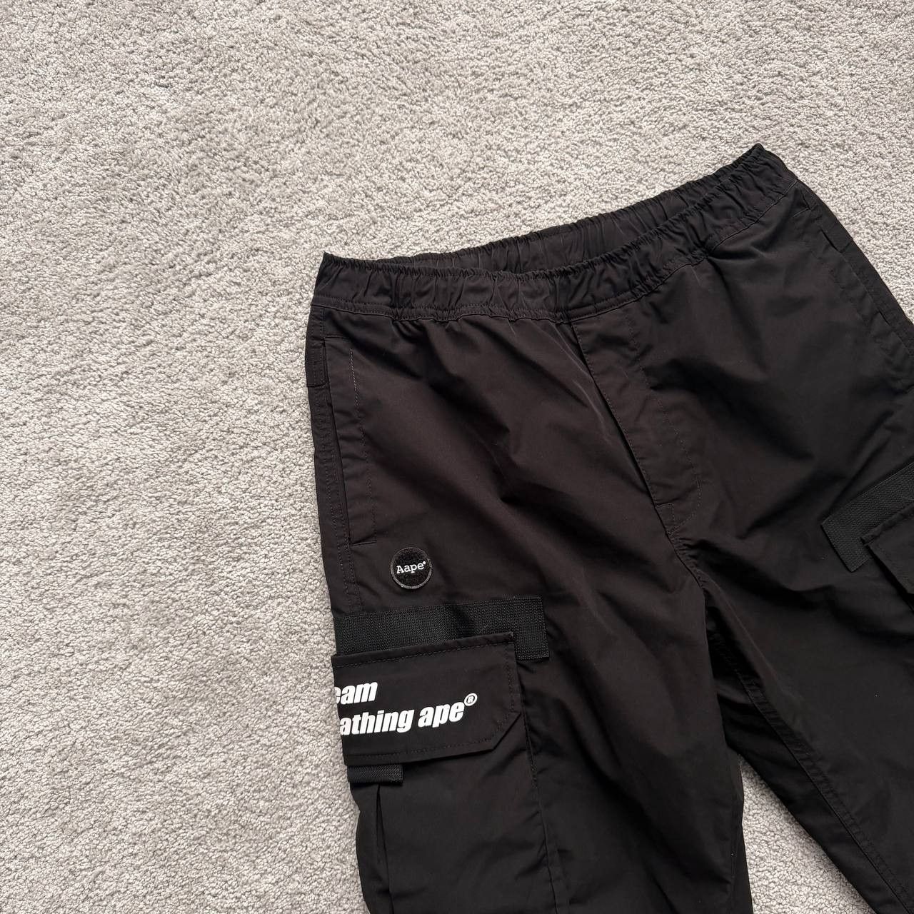 Aape Bape Aape Team Cargo Black Pants Joggers Size US 32 / EU 48 - 3 Thumbnail