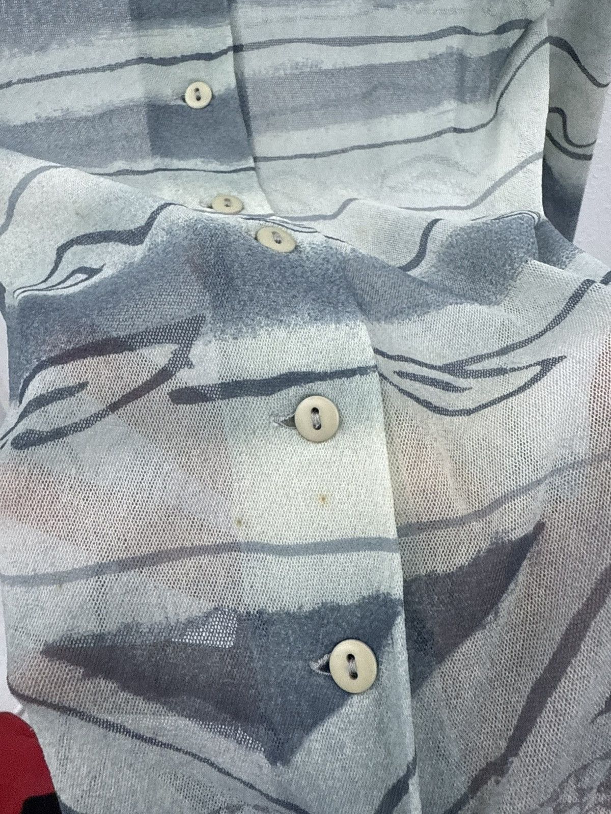 Emporio Armani 🔥ARCHIVED🔥 RARE 90s EMPORIO ARMANI Sheer Mesh Printed Shirt Size S / US 4 / IT 40 - 5 Thumbnail