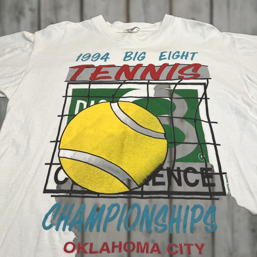 Champion VINTAGE 1994 Big 8 Tennis Champions t shirt Men XL single stitch Oklahoma City Nike Size US XL / EU 56 / 4 - 1 Thumbnail
