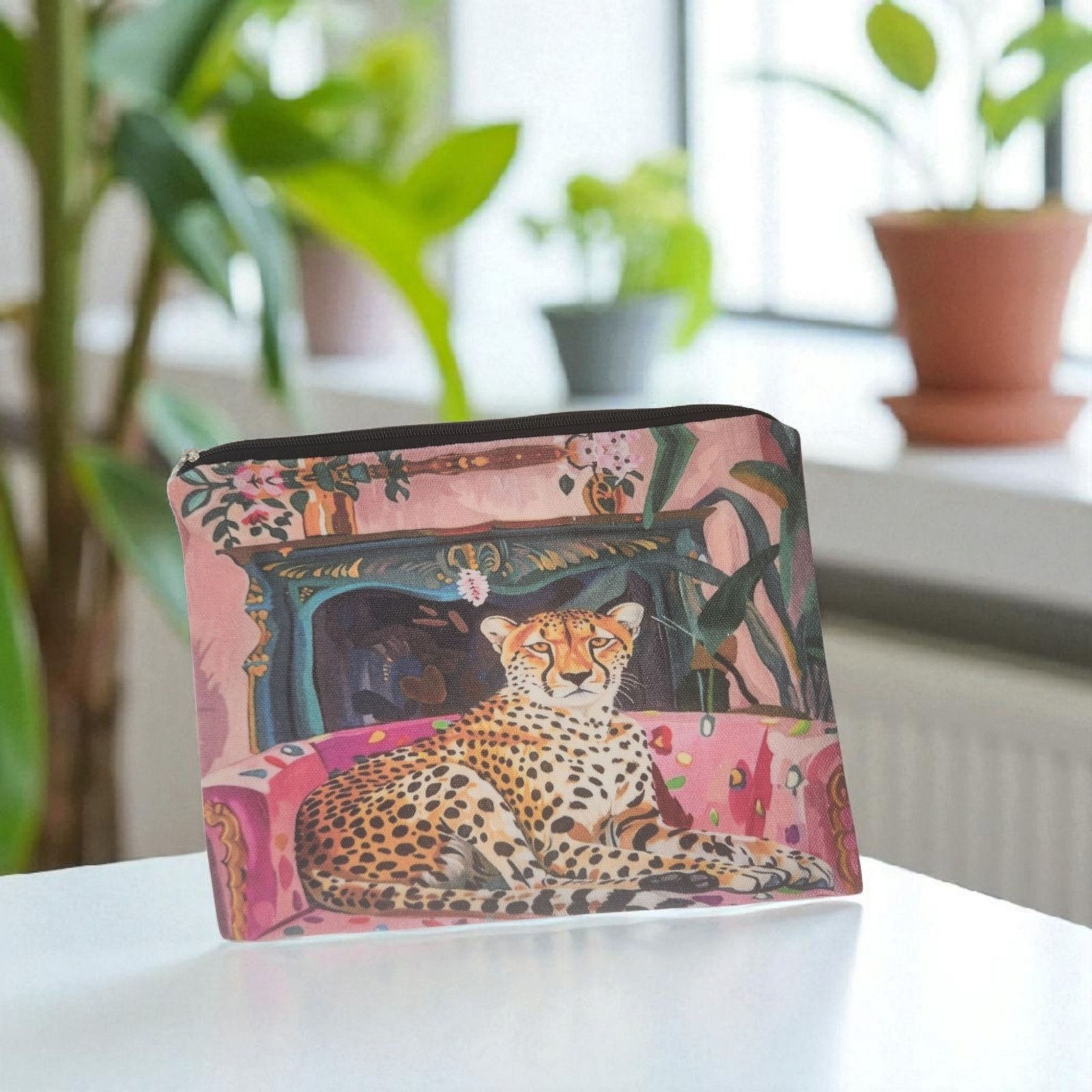 Other Bohemian Leopard Jungle Cosmetic Bag Artistic Makeup Pouch Size ONE SIZE - 2 Thumbnail