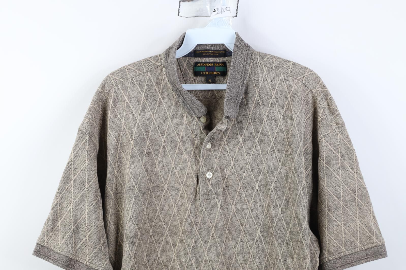 Vintage Vintage 90s Streetwear Diamond Knit Collared Golf Polo Shirt Size US XL / EU 56 / 4 - 2 Thumbnail