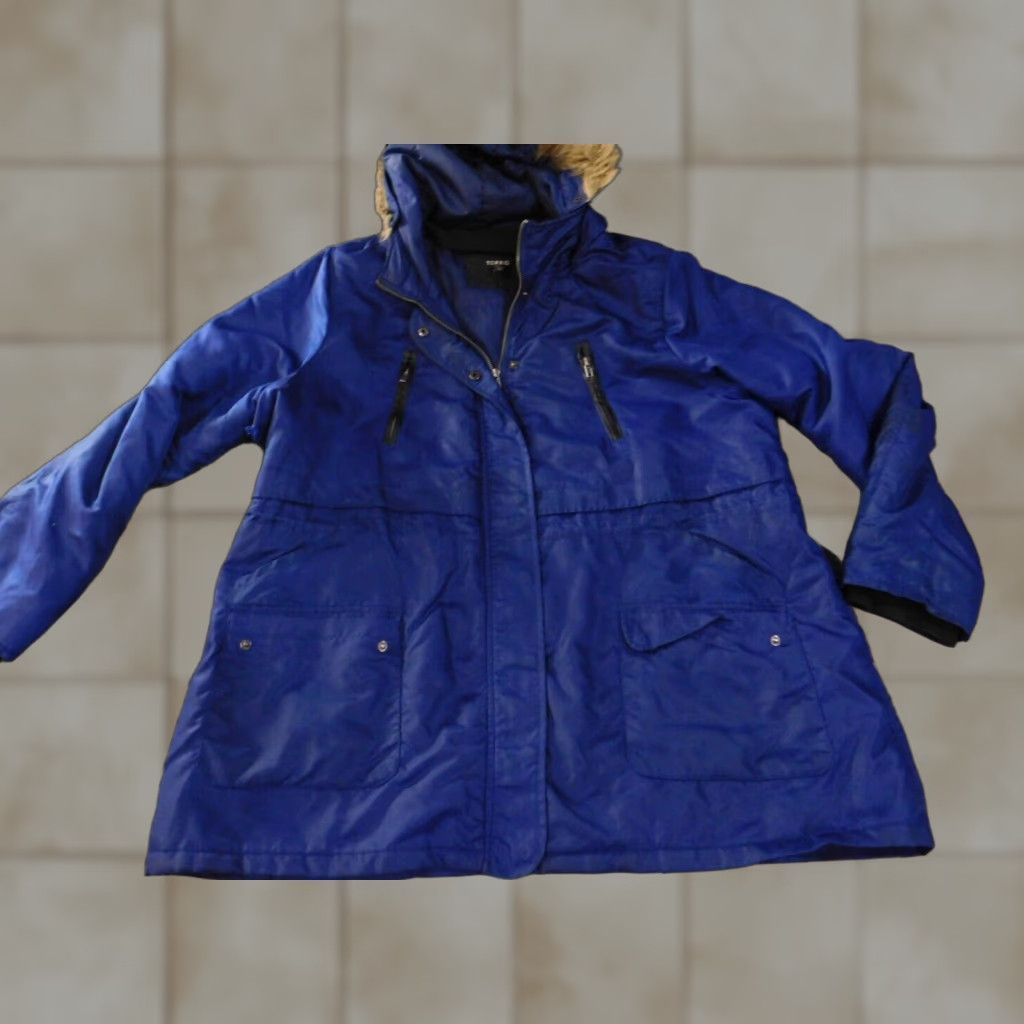Torrid Torrid Jacket 2X Blue Puffer Coat Womens Hooded Insulated Nylon Polyester Winter Long Sleeve Zip Basic Jacket Size XXL / US 16-18 / IT 52-54 - 1 Thumbnail