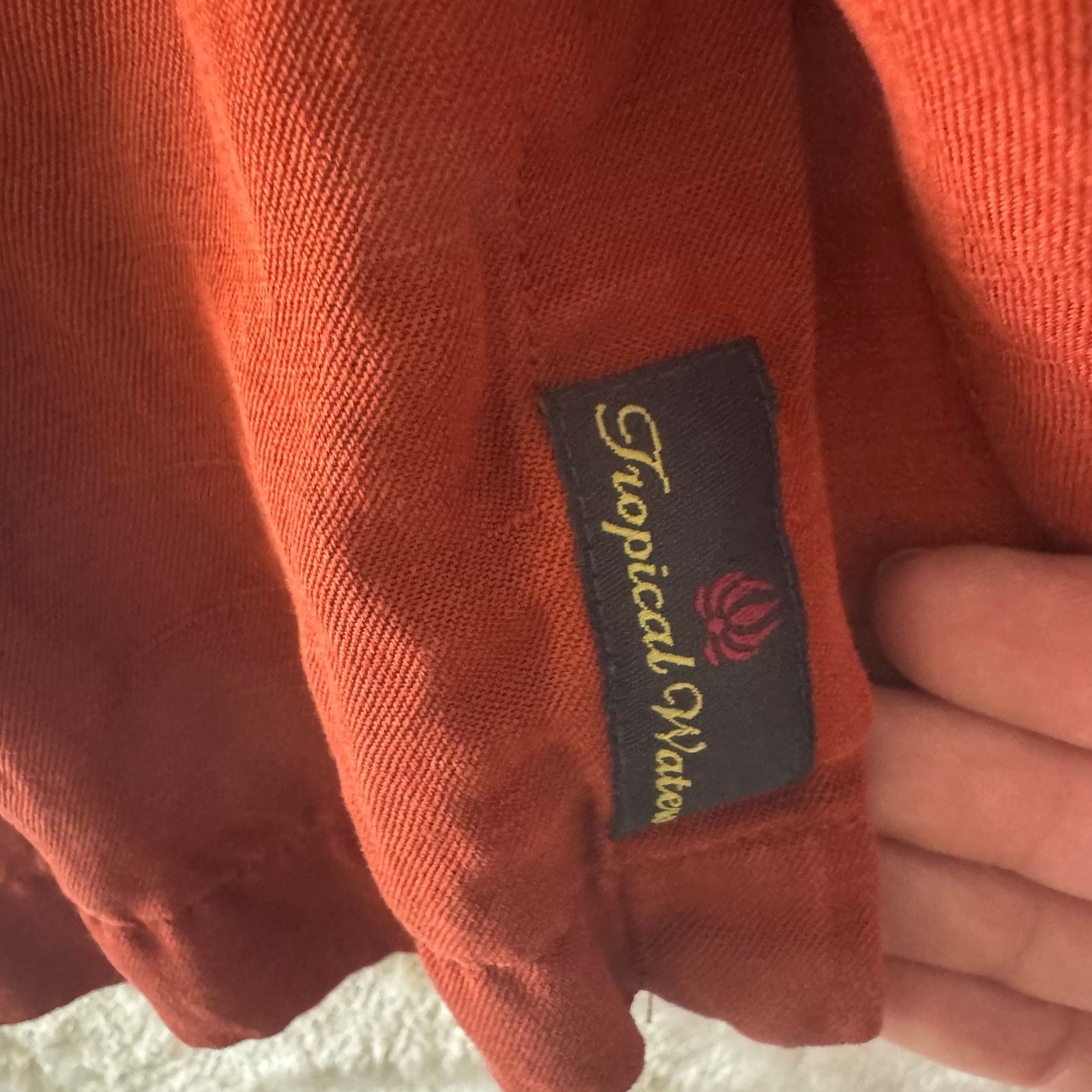 Izod Izod Men's Silk Linen Short Sleeve Button Up Shirt L Orange Size US L / EU 52-54 / 3 - 4 Thumbnail