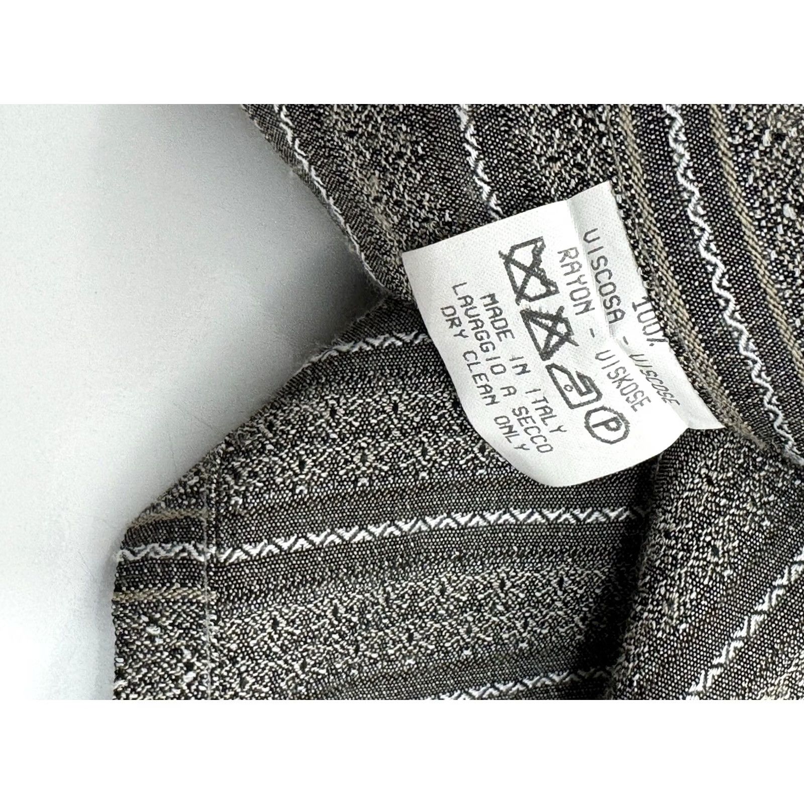 Vintage Bernini Shirt Mens XL Gray BEVERLY HILLS Striped Viscose Size US XL / EU 56 / 4 - 8 Thumbnail