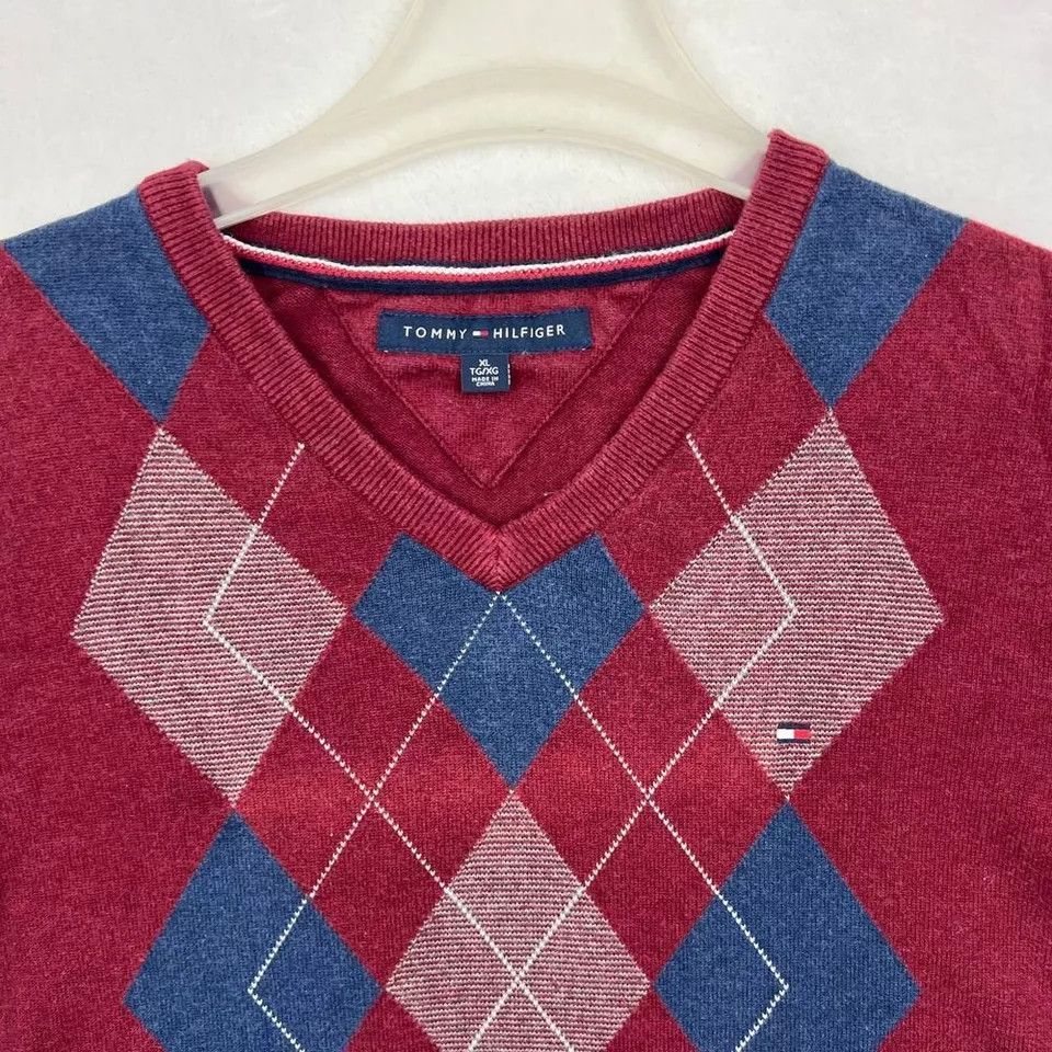 Tommy Hilfiger Tommy Hilfiger Sweatshirt Men Argyle Pullover Long Sleeve XL Size US XL / EU 56 / 4 - 4 Thumbnail