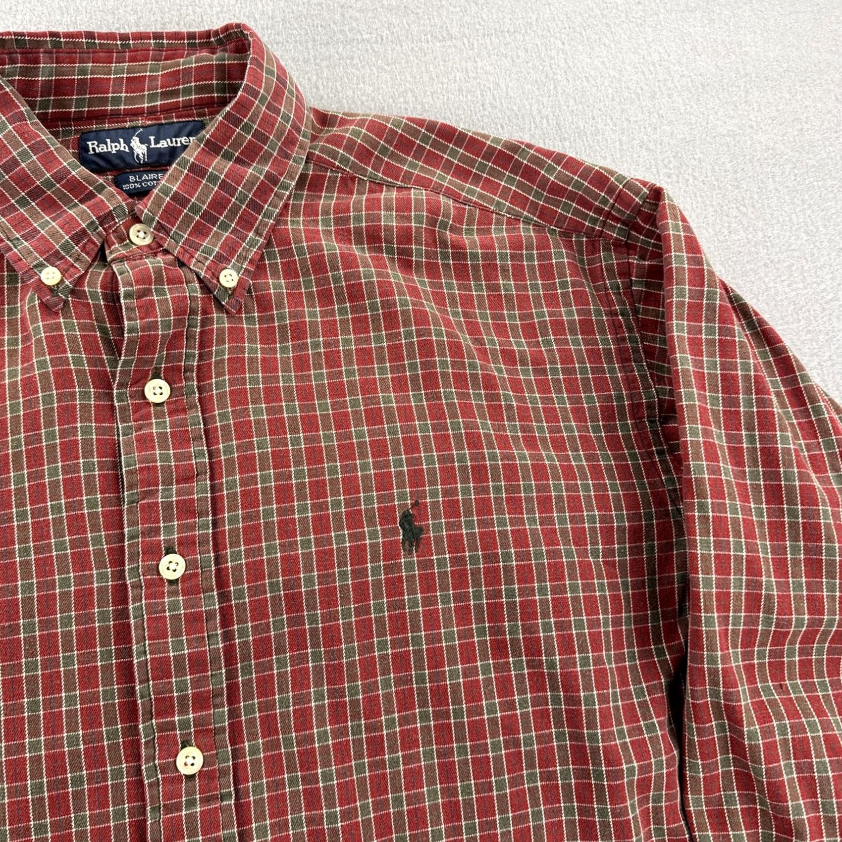 Ralph Lauren Ralph Lauren Shirt Mens Medium Red Plaid Blaire Button-Down Long Sleeve Cotton Size US M / EU 48-50 / 2 - 3 Thumbnail