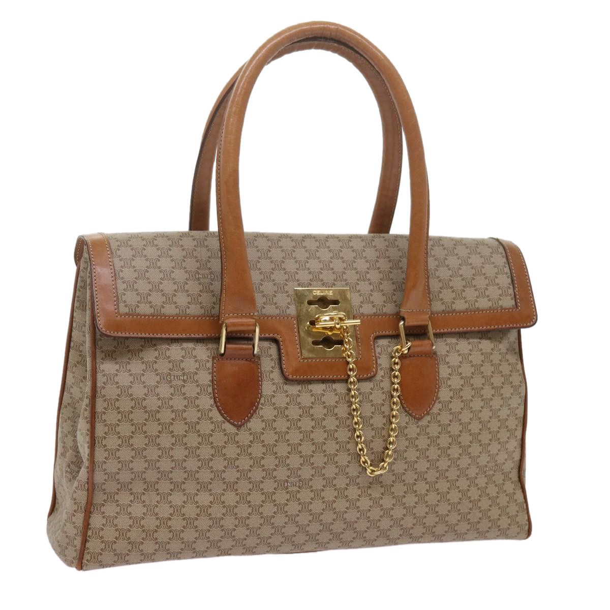 image of Celine Macadam Canvas Hand Bag Beige Auth Ki3925, Women's