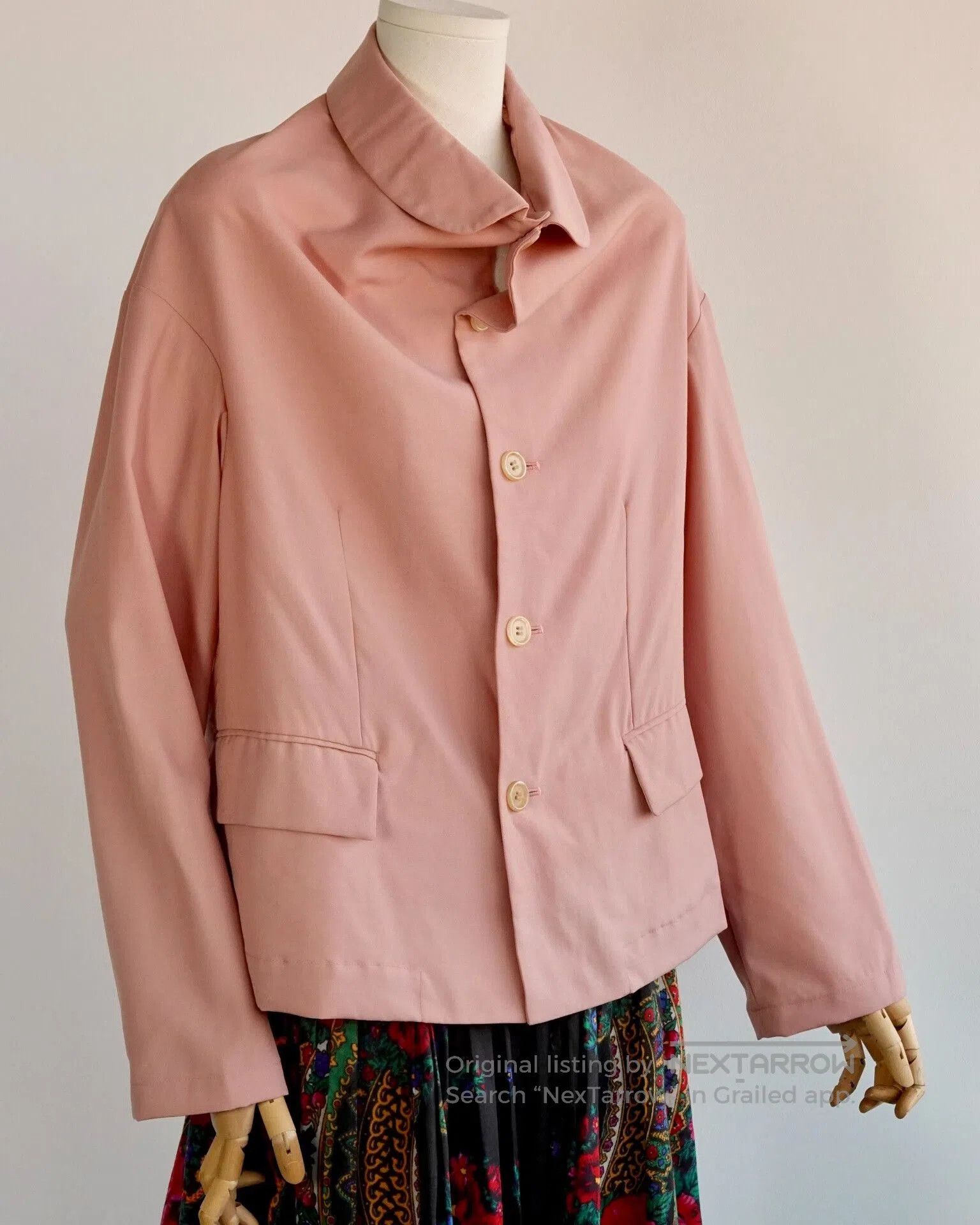 Comme des Garcons 90s Comme des Garçons Wool Wrap Coat. Size L / US 10 / IT 46 - 2 Thumbnail