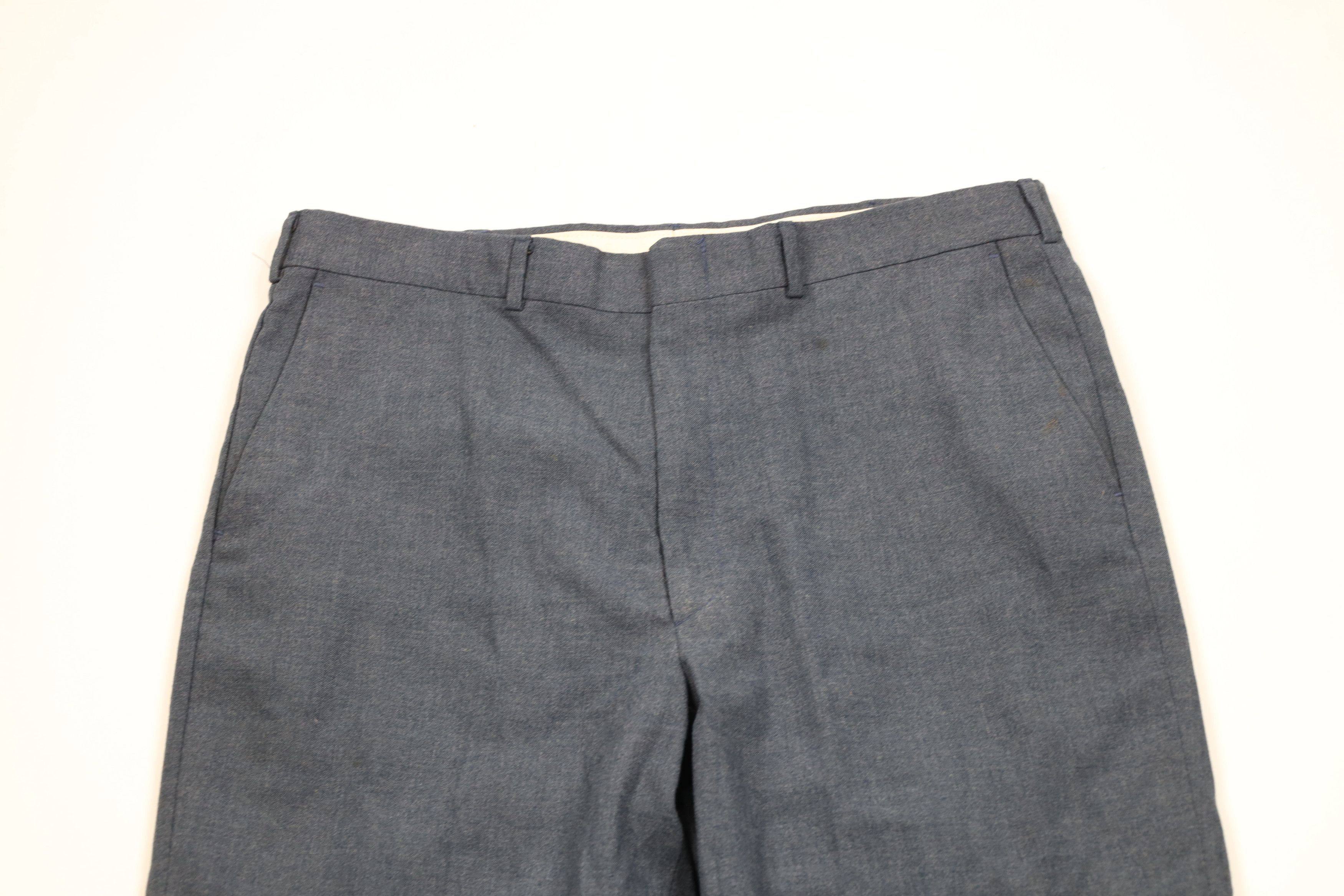 Vintage Vintage 90s Streetwear Flared Wide Leg Chino Pants Blue Size US 36 / EU 52 - 2 Thumbnail