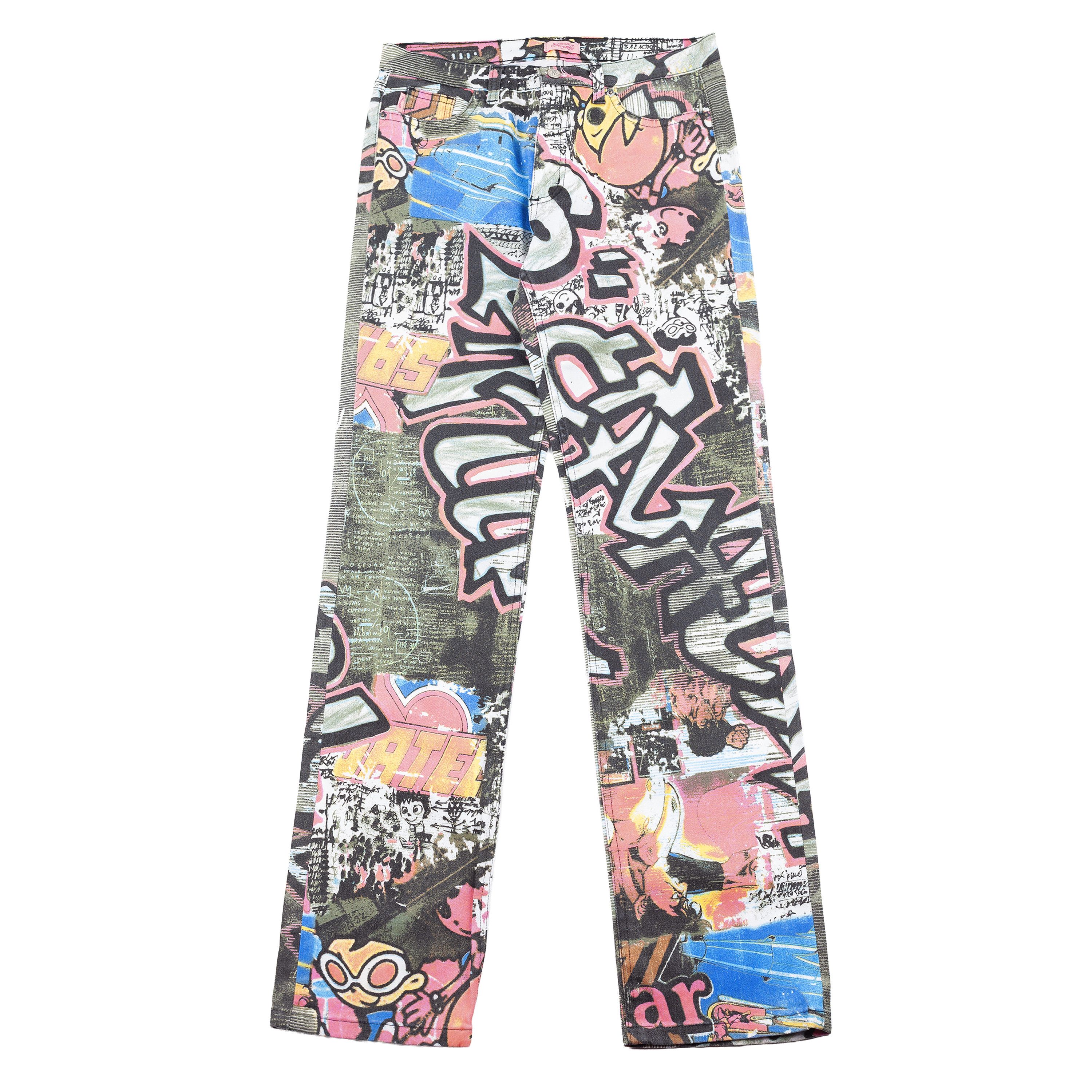 Roberto Cavalli Roberto Cavalli Angels Graffiti Comic Printed Pants Size 26" / US 2 / IT 38 - 1 Thumbnail