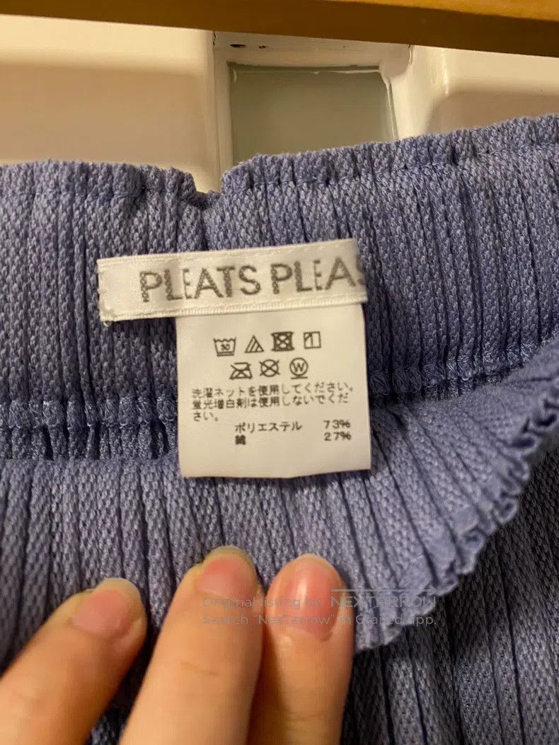 Issey Miyake Issey Miyake Cotton-Blend Misty Blue Women's Pants Size 25" / US 0 / IT 36 - 4 Thumbnail