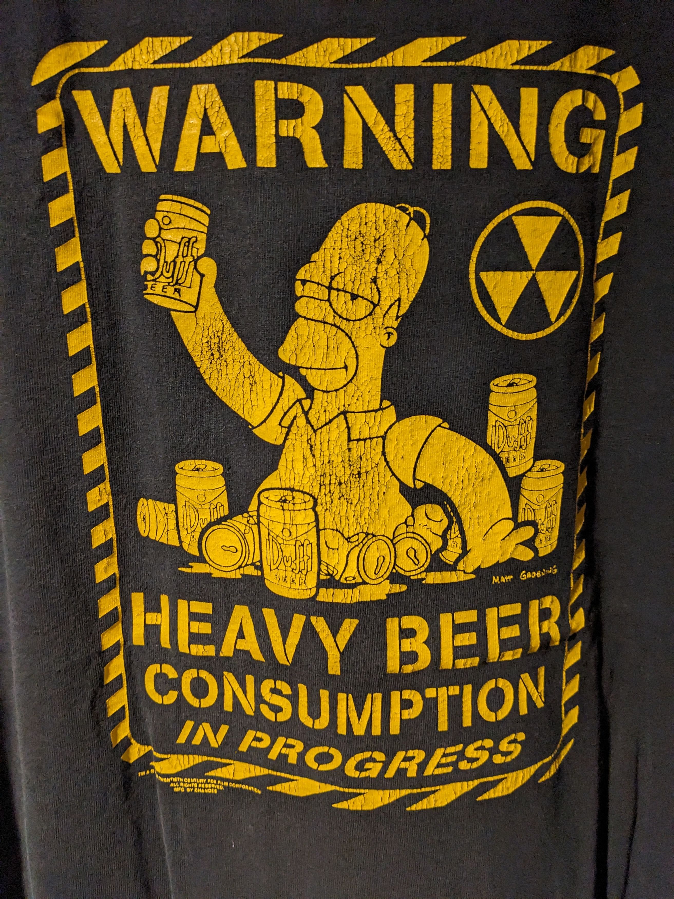 The Simpsons × Vintage Vintage 2000 Homer Simpson Heavy Beer Consumption T-Shirt Size US XXL / EU 58 / 5 - 2 Thumbnail