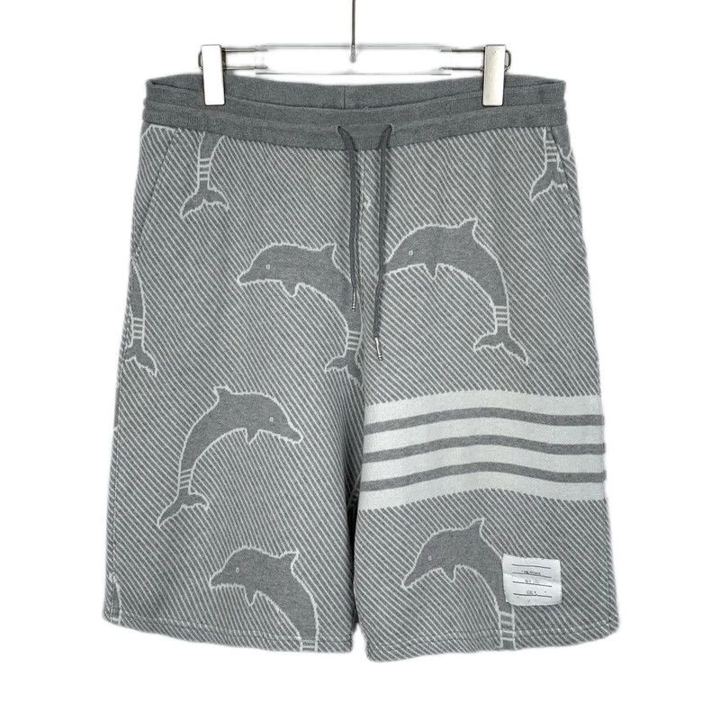 Thom Browne Thom Browne Size 4 Gray classic four-bar dolphin print cot Size US 30 / EU 46 - 1 Thumbnail