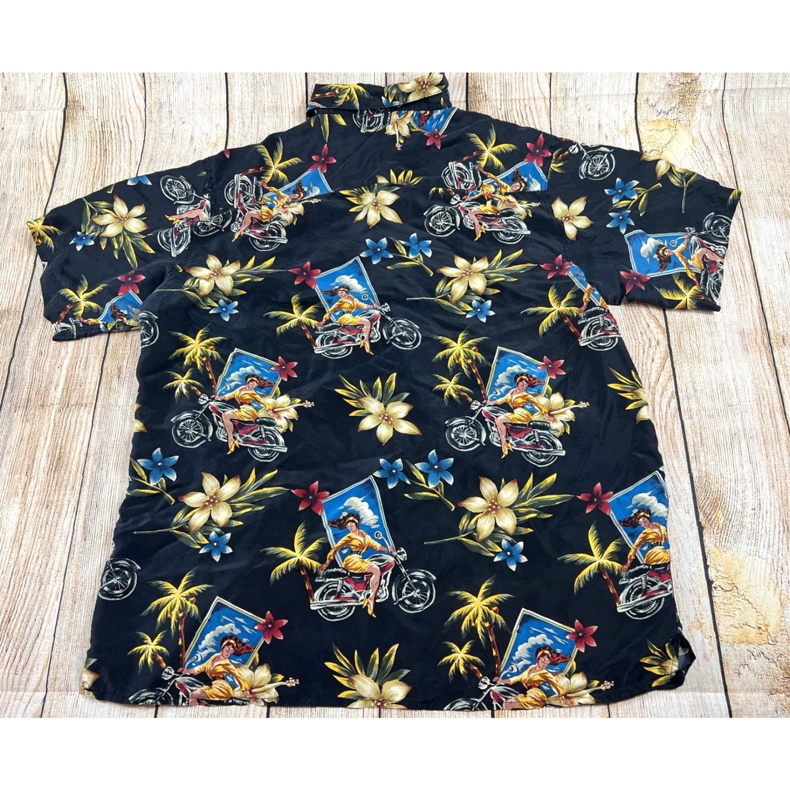 ALOHAS Marc Edwards Button-Up Shirt Hawaiian Aloha All Over Print Short Sleeve Black L Men Girls? Wait. Size US L / EU 52-54 / 3 - 2 Thumbnail