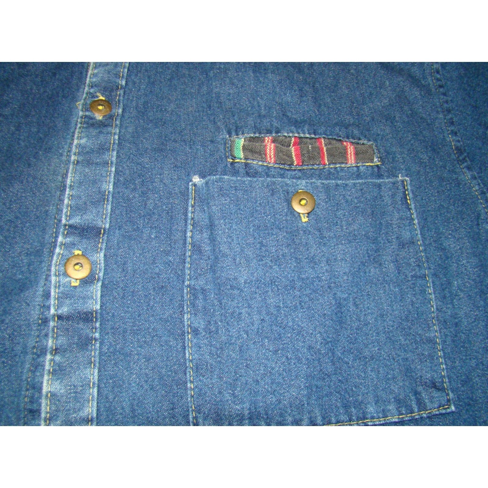 Vintage Vtg Miller Western Wear Denim Shirt Mens XL Striped Shoulder Bib Button-Up Size US XL / EU 56 / 4 - 3 Thumbnail