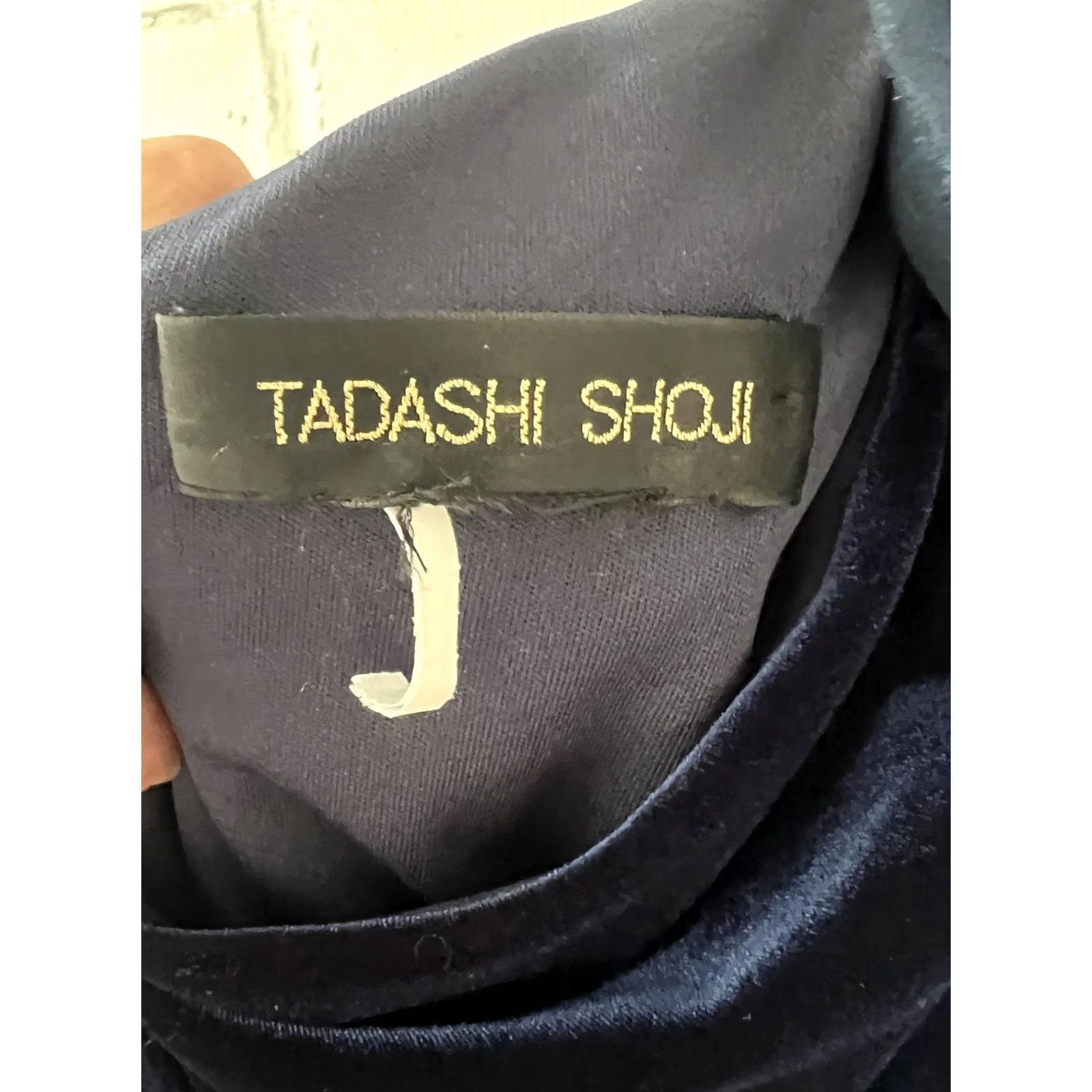 Tadashi Shoji VINTAGE Tadashi Shoji Dress Womens Medium Navy Velvet One Shoulder Rosette Cocktail Size M / US 6-8 / IT 42-44 - 5 Thumbnail