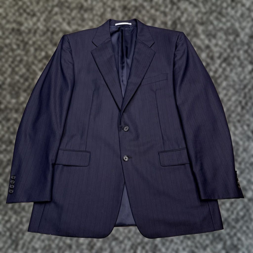 Loro Piana Hickey Freeman Loro Piana Suit Jacket 44 Navy Blue Wool Blazer Size 44R - 1 Thumbnail