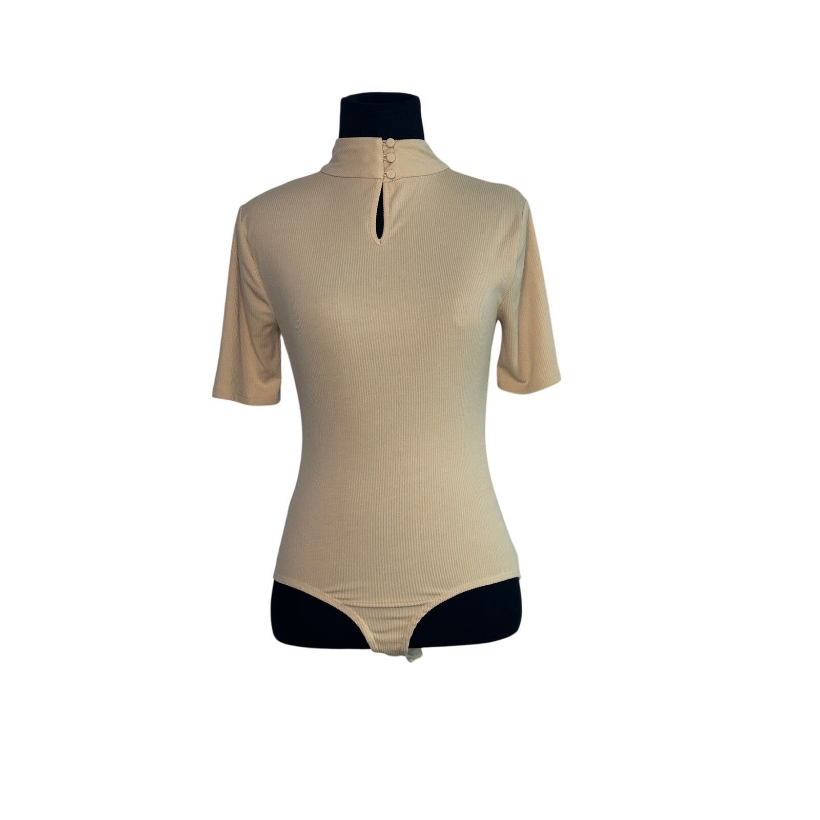 REVOLVE H:ours beige short sleeves open back bodysuit size small Size S / US 4 / IT 40 - 11 Thumbnail