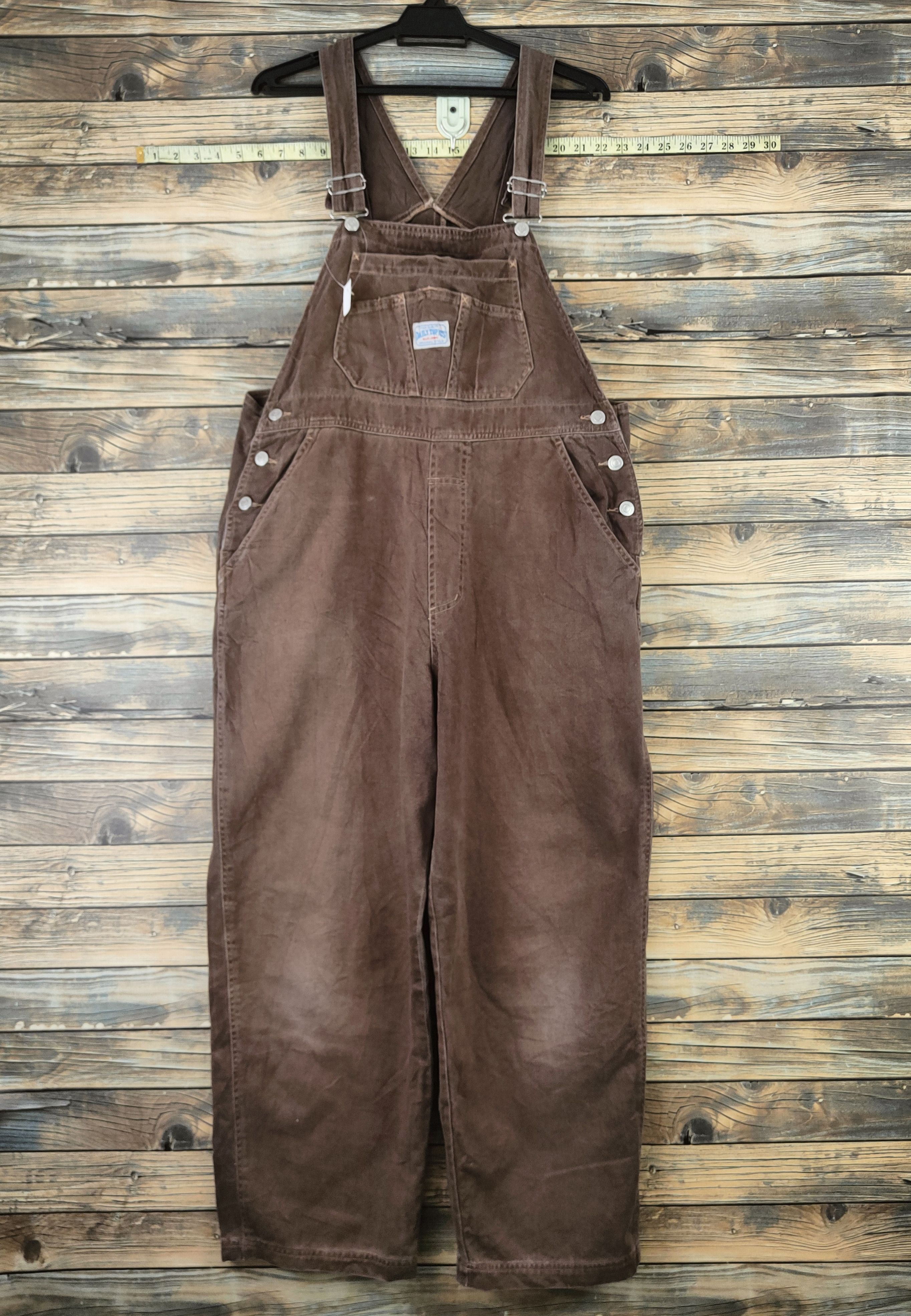 Japanese Brand Daily Topics blue jeans Brown Multipocket Jumpsuits #S2930 Size US 31 - 1 Thumbnail