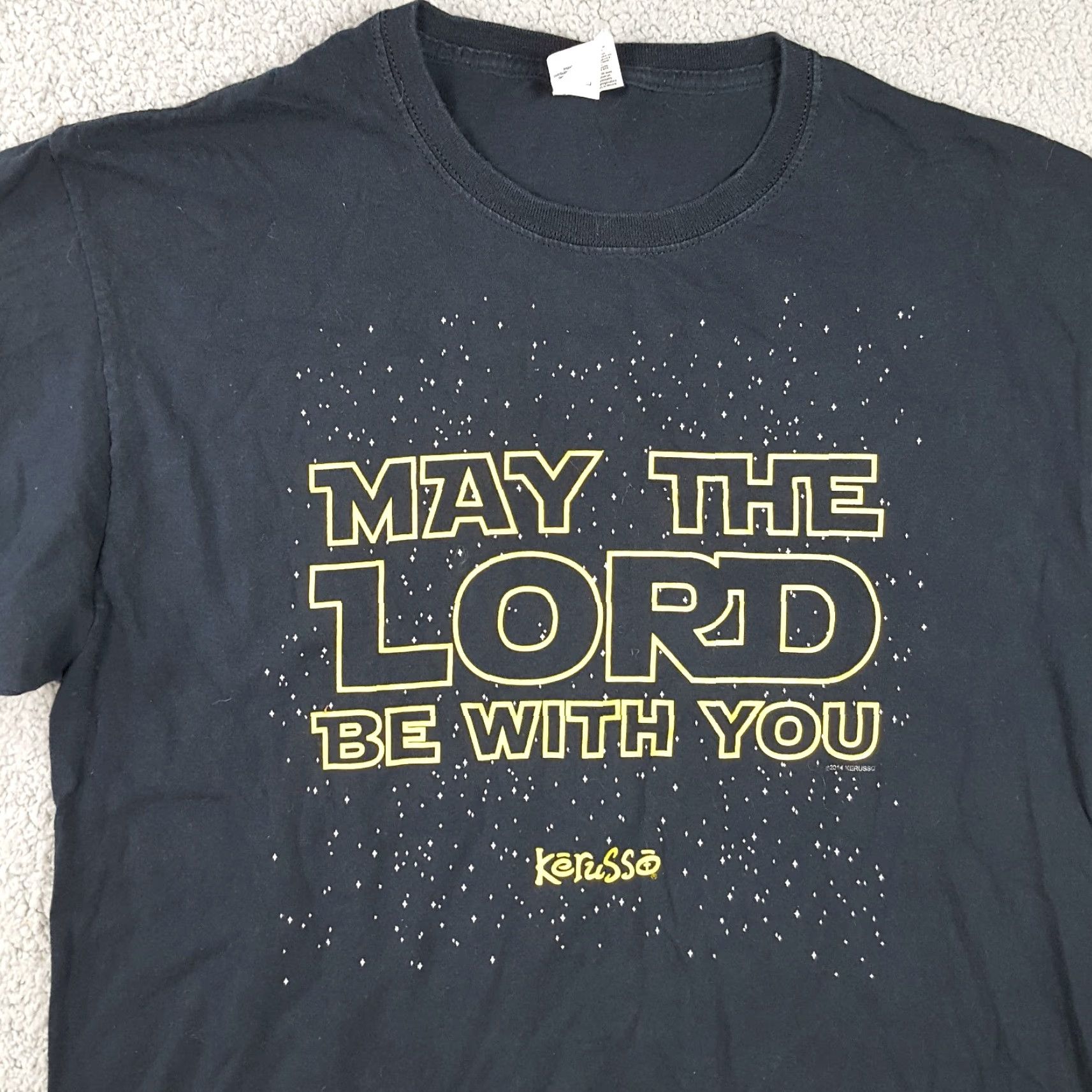 Star Wars VINTAGE Kerusso Star Wars Jesus Parody T-Shirt Large Black Retro Religious Y2K Mens Size US L / EU 52-54 / 3 - 2 Thumbnail