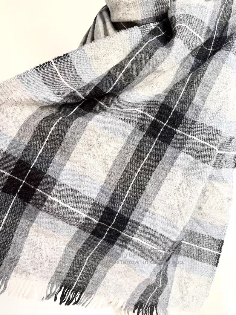 Vivienne Westwood Vivienne Westwood Gray Blue Plaid Full-print Saturn Scarf Size ONE SIZE - 4 Thumbnail