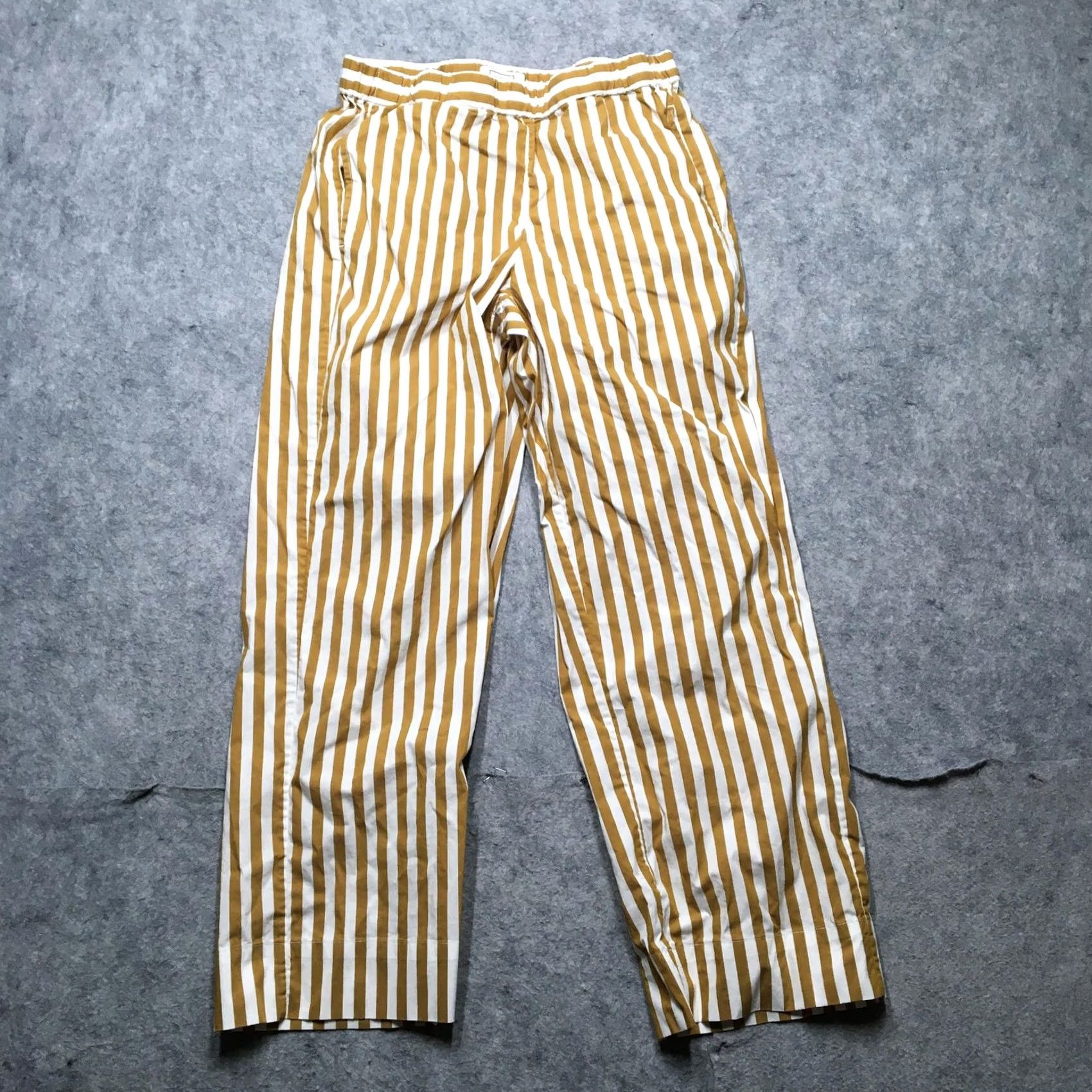 AYR AYR 2 Piece Pajama Set Womens Small Yellow White Striped Shirt Pants Elastic Set/Outfit Size S / US 4 / IT 40 - 6 Thumbnail