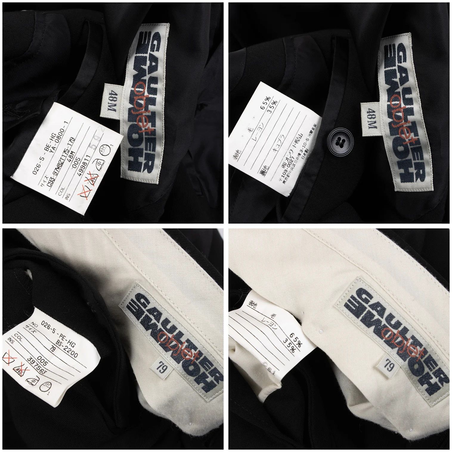 Jean Paul Gaultier Wool-Rayon Suit Set in Black, Size 48M Size US 32 / EU 48 - 18 Thumbnail