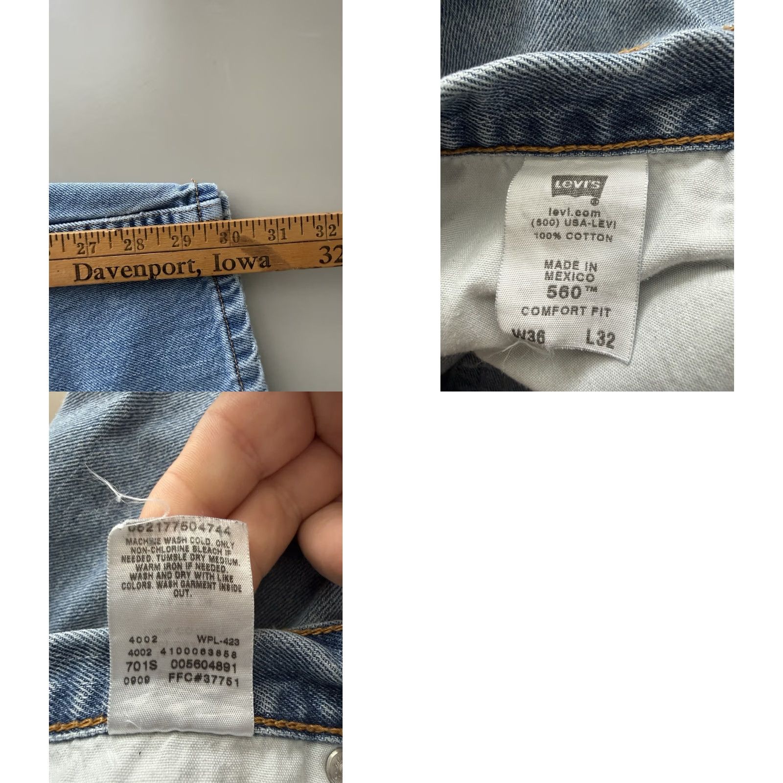 Levi's Levi's Jeans Men 38x32 560 Tapered Comfort Fit Denim Blue Size US 38 / EU 54 - 8 Thumbnail