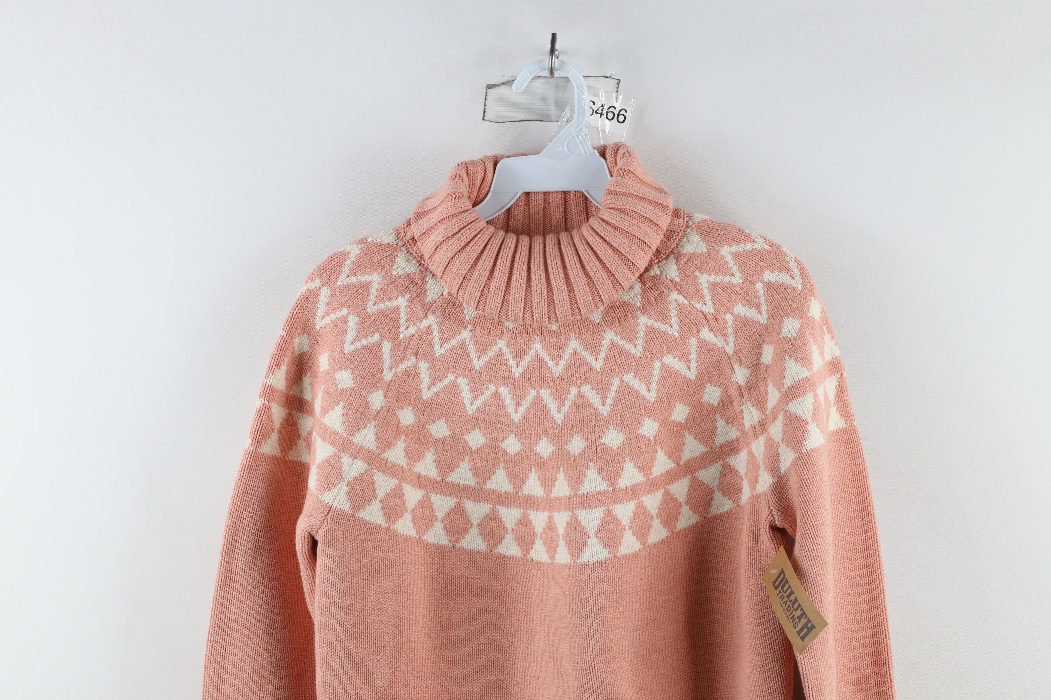 Duluth Trading Company × Vintage New Duluth Trading Co Fair Isle Turtleneck Sweater Pink Size S / US 4 / IT 40 - 2 Thumbnail