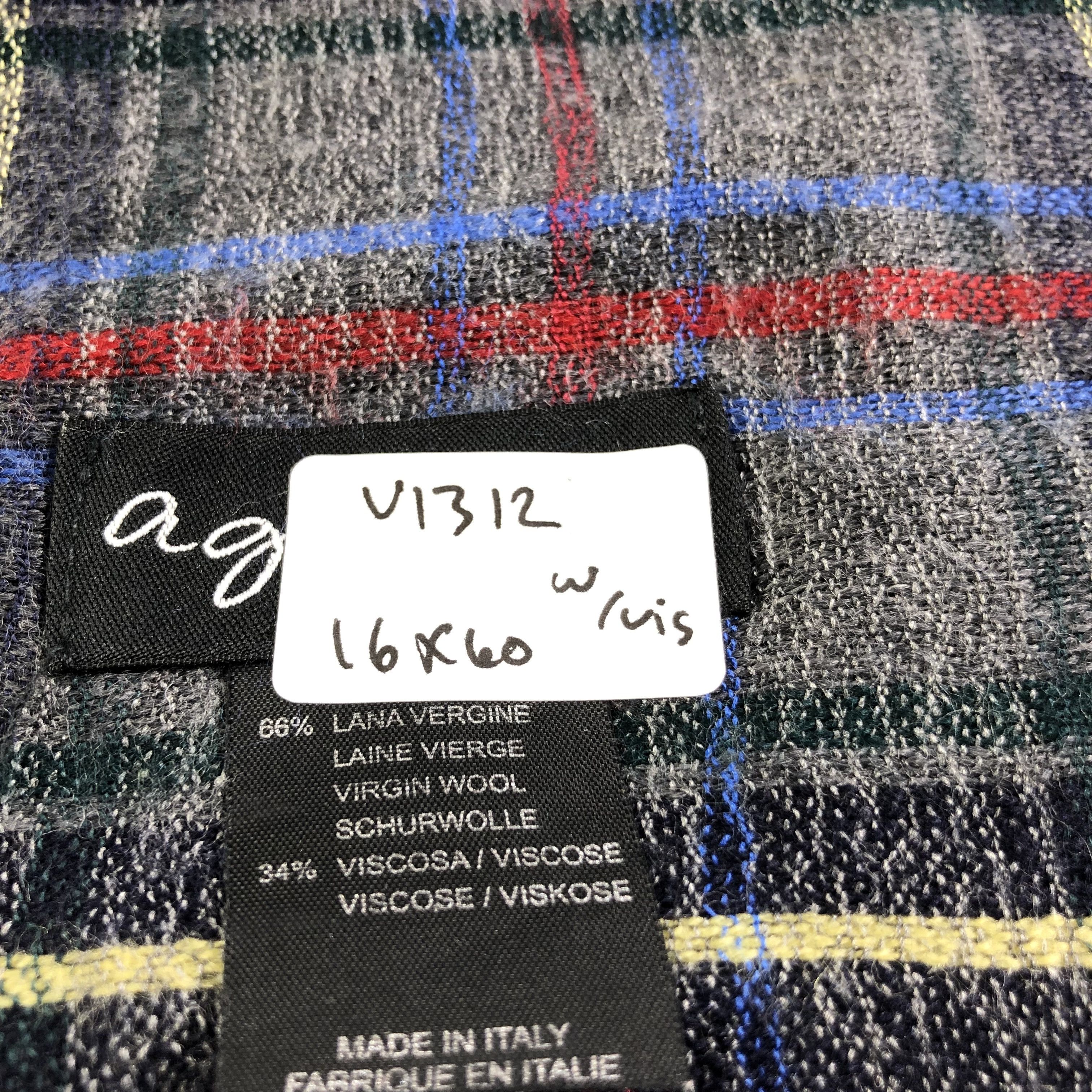 agnes b. Agnes B. Tartan Wool Scarf Muffler V1312 Size ONE SIZE - 5 Thumbnail