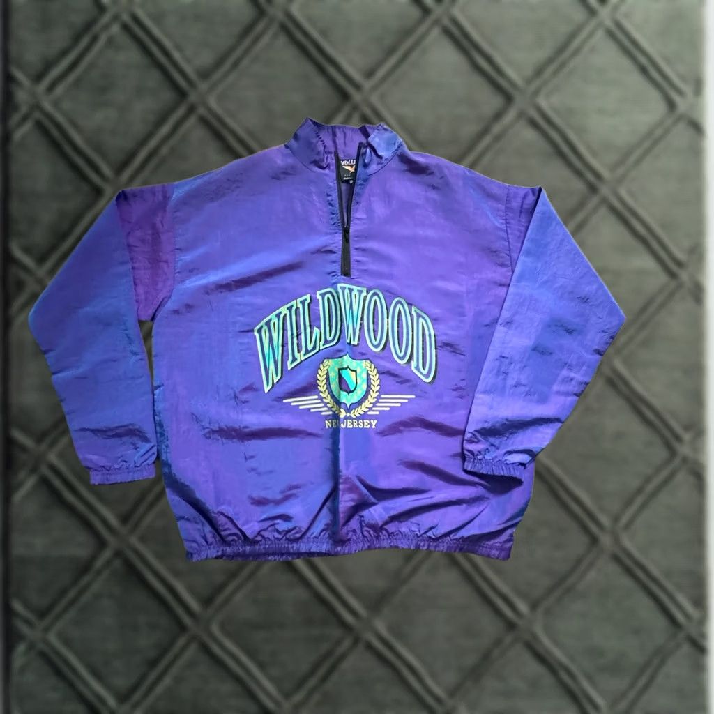 Vintage VINTAGE Surf Style Windbreaker Jacket Purple One Size Pullover EUC Size US M / EU 48-50 / 2 - 1 Thumbnail