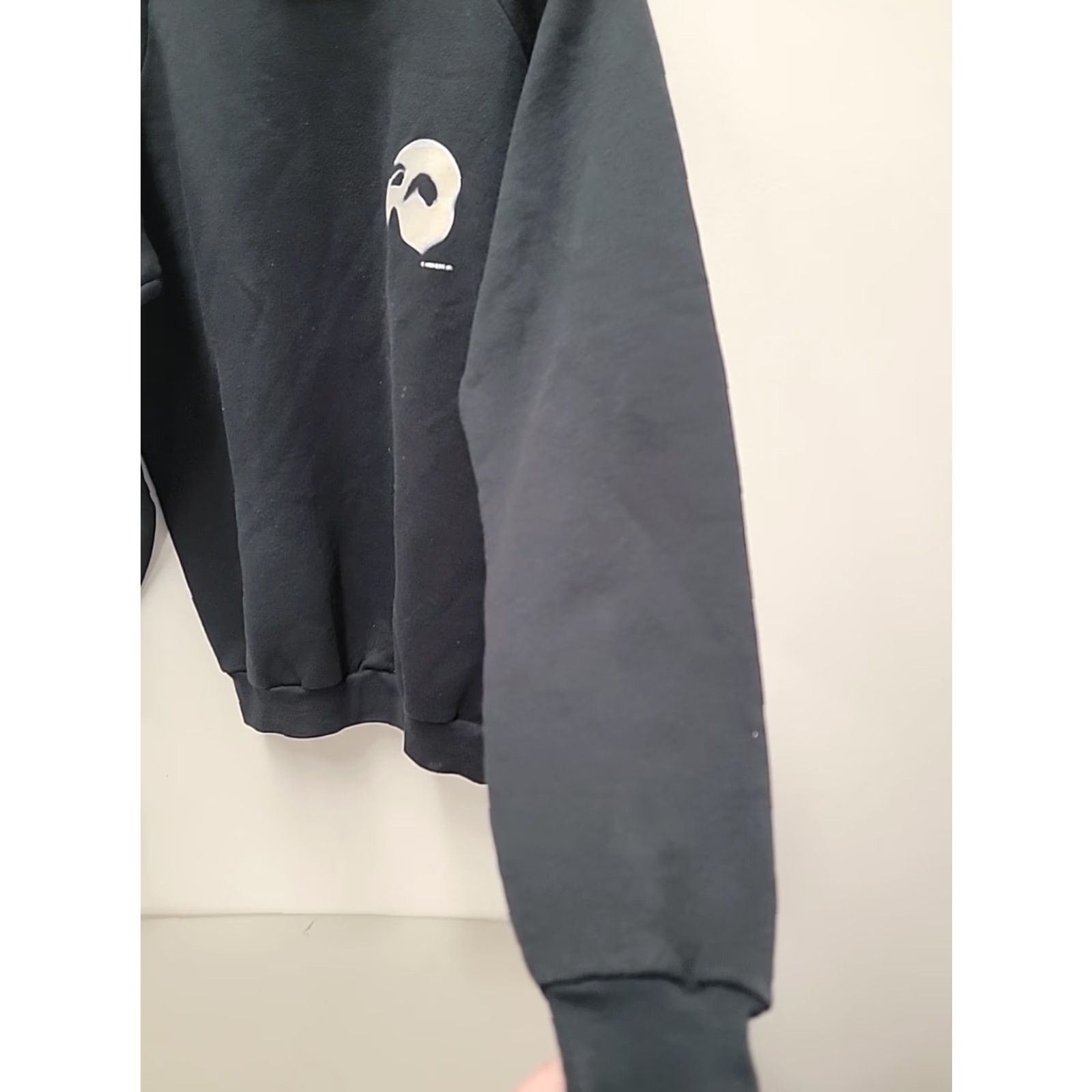 Fruit Of The Loom VINTAGE Fruit of the Loom Sweatshirt Mens XL Black Graphic Print Crew Neck Long Sleeve Pullover 23 Chest 29 Length Size US L / EU 52-54 / 3 - 5 Thumbnail