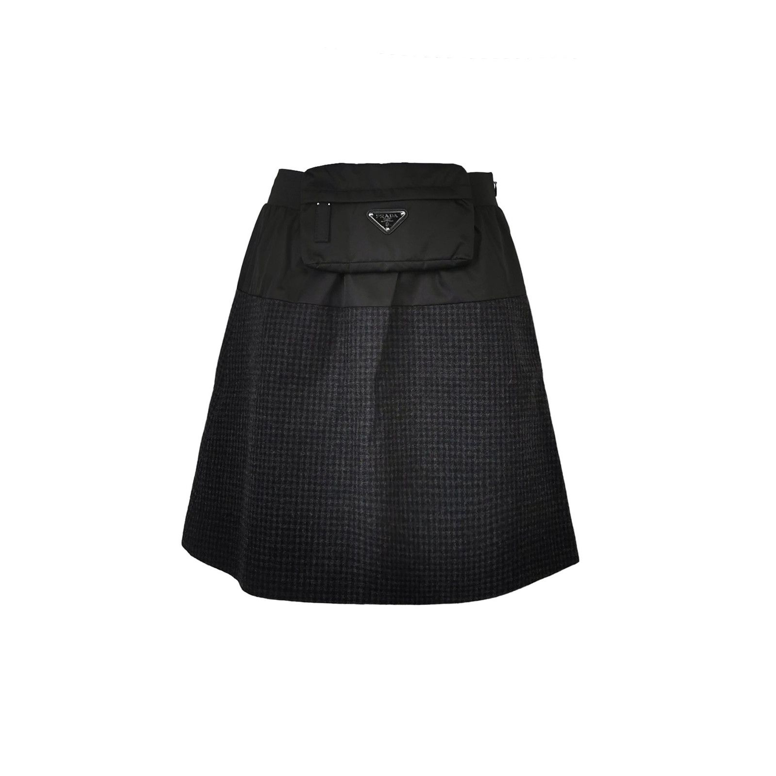 Prada Prada Wool Blend Triangle Logo Midi Skirt 0079 Size US 40 / EU 56 - 1 Thumbnail