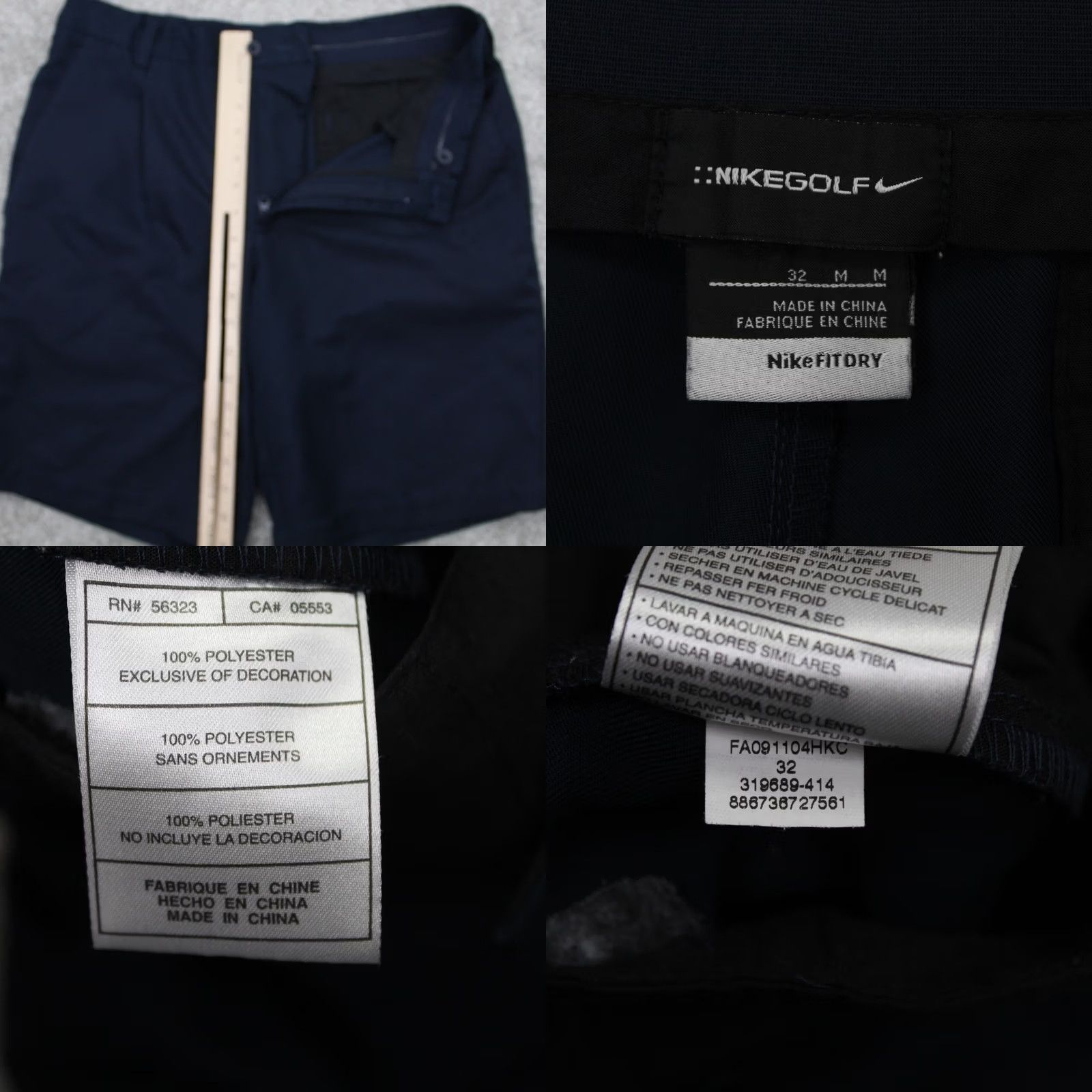 Nike Nike Dri-Fit UV Shorts Mens 36 Blue Chino Regular Stretch 9" Inseam Shorts Size US 36 / EU 52 - 8 Thumbnail