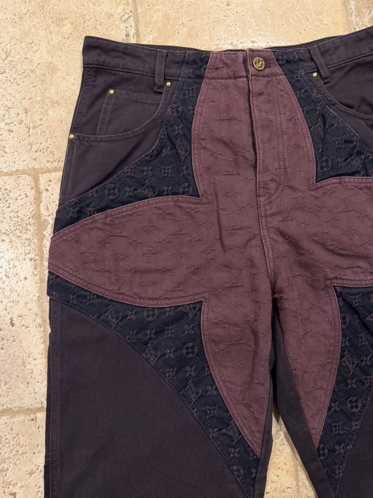 Louis Vuitton Louis Vuitton Virgil Flower Monogram Denim Work Jeans Pants Size US 32 / EU 48 - 7 Thumbnail
