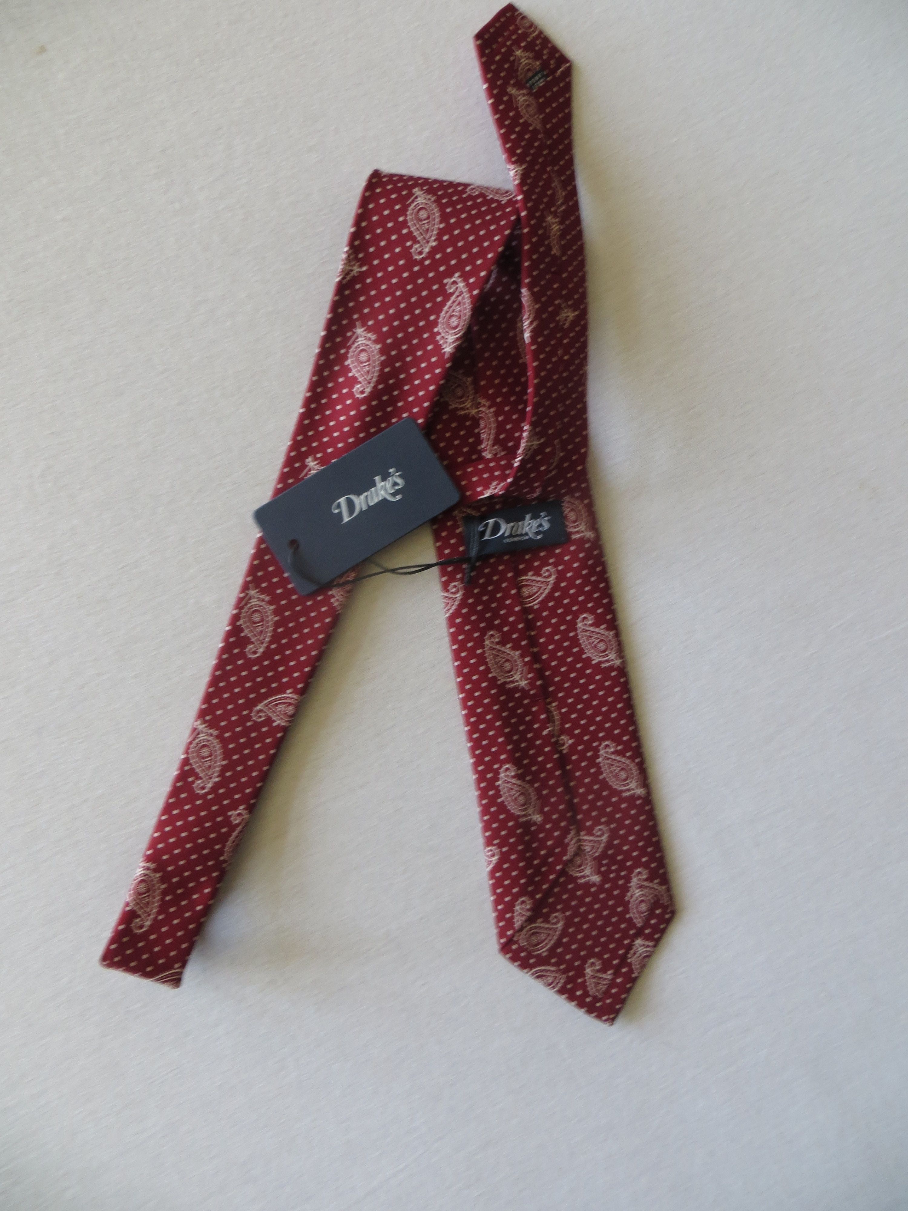 Drake's BOLD PAISLEY & SPOT PRINT TIE Size ONE SIZE - 1 Thumbnail