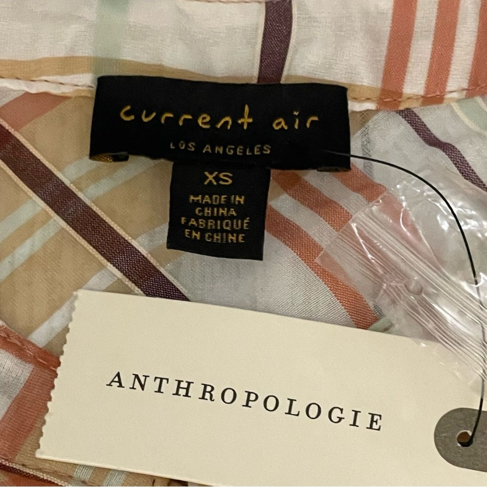Anthropologie CURRENT AIR ANTHROPOLOGIE Pink Rose Plaid Blouse Size XS NWT Size XS / US 0-2 / IT 36-38 - 2 Thumbnail
